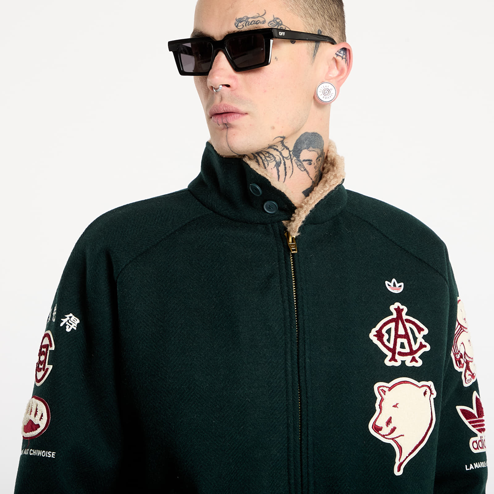 Pánské bundy adidas x Clot Patch Jacket UNISEX Green Night