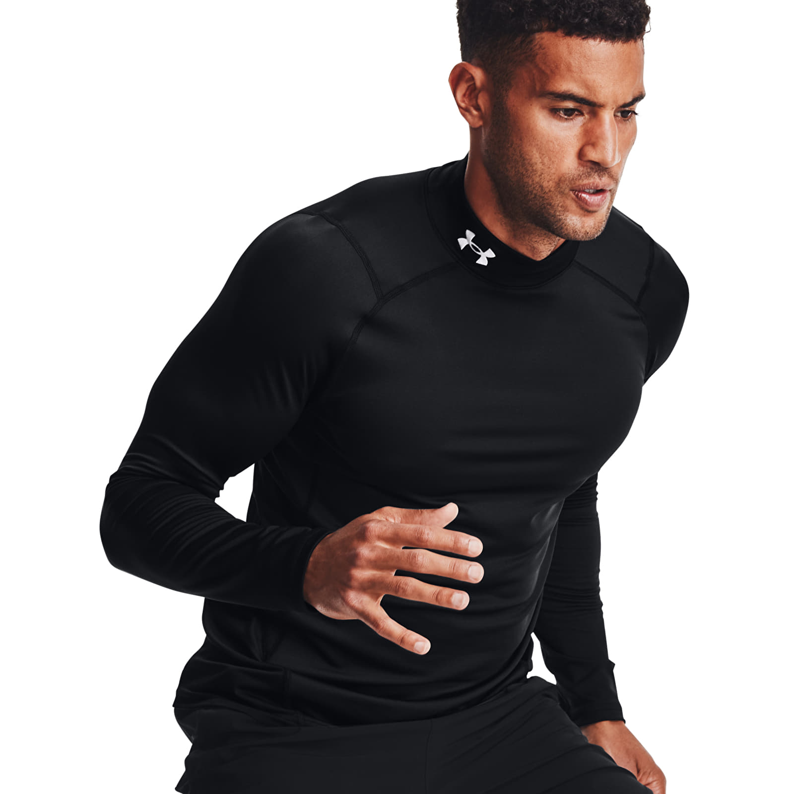   Μπλούζες Under Armour Cg Armour Fitted Mock Black/ White