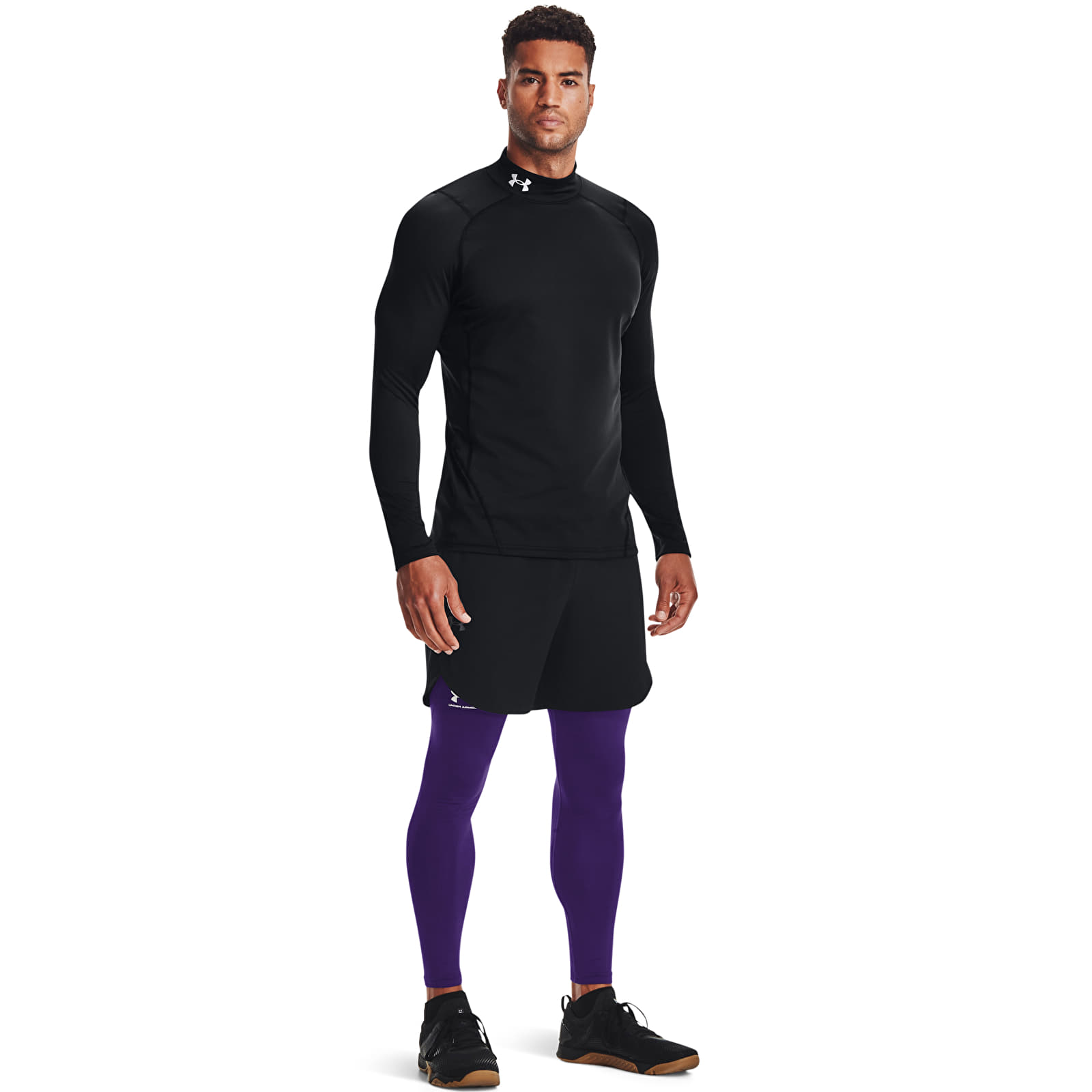   Μπλούζες Under Armour Cg Armour Fitted Mock Black/ White