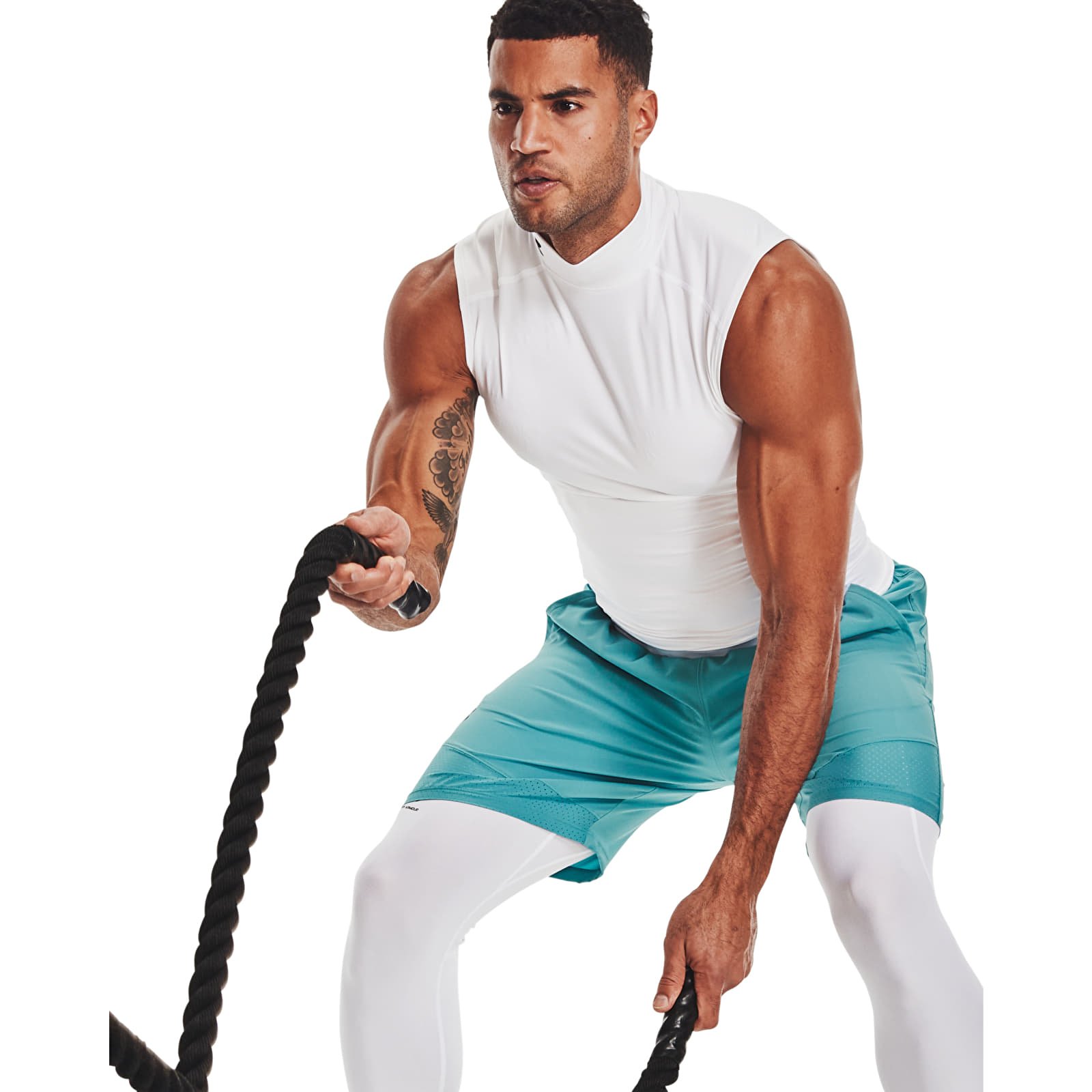 Men's tank tops Under Armour Hg Armour Comp Mock Sl White