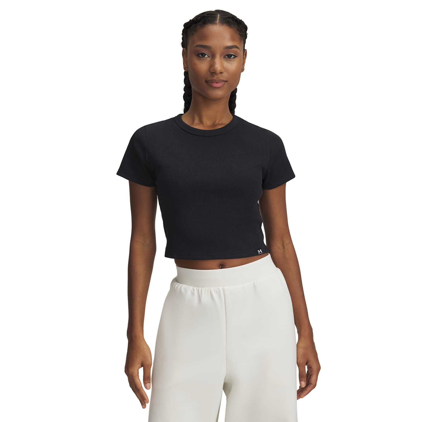 Damen T-Shirts  Under Armour Rival Rib Baby Tee Black