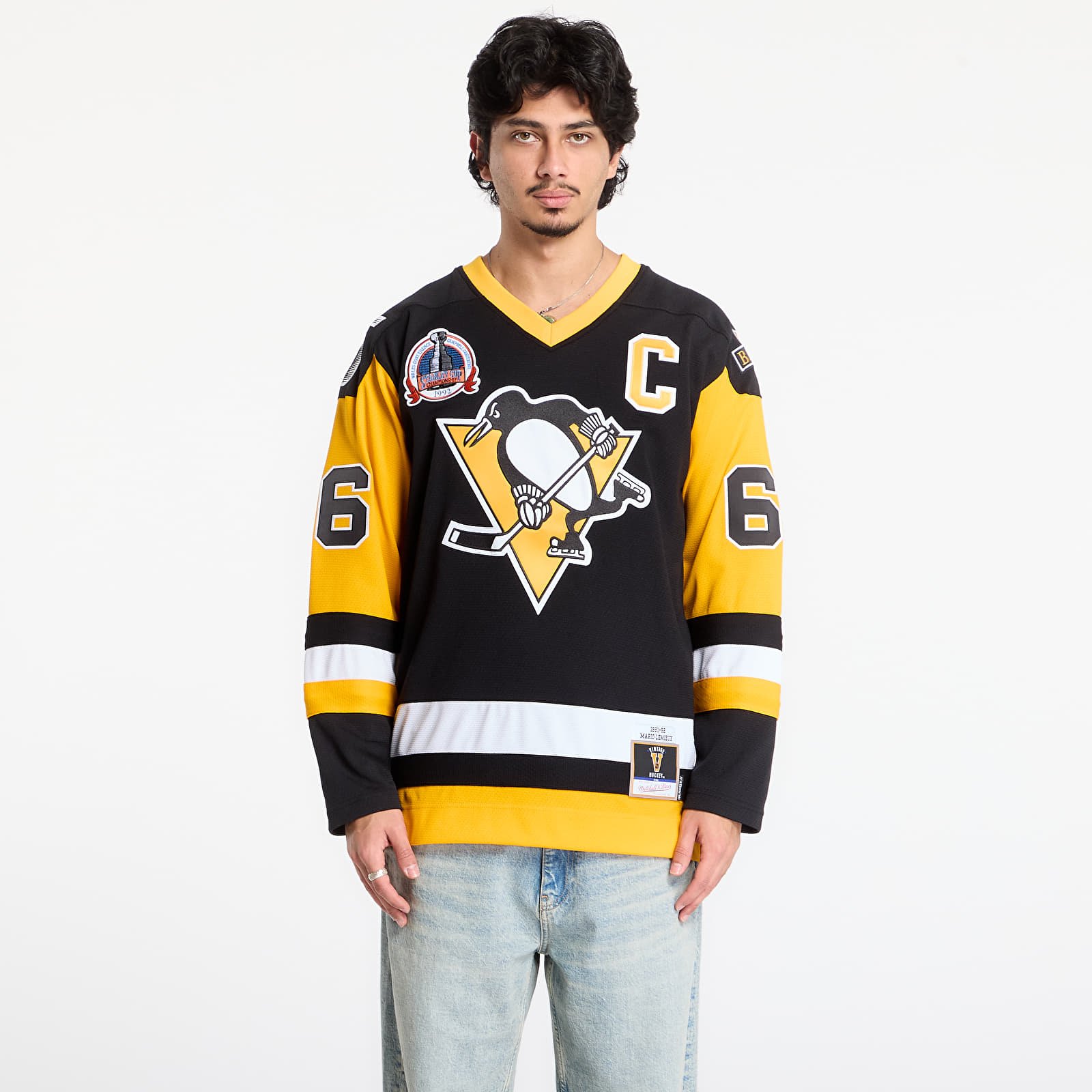 Trikots für Männer Mitchell & Ness NHL Dark Jersey Penguins 1991 Mario Lemieux Pittsburgh Penguins Black