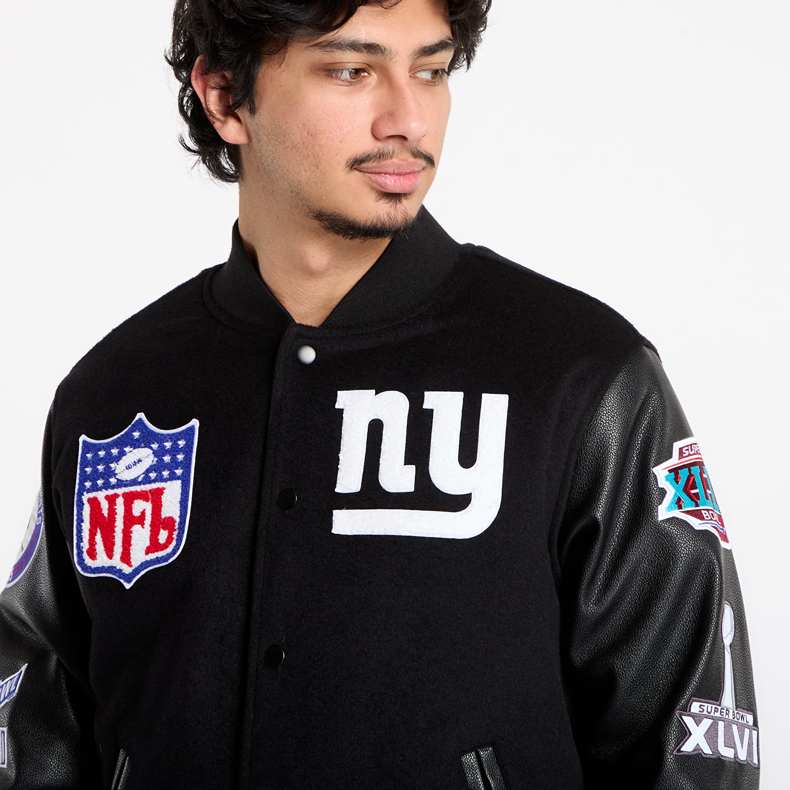 Ανδρικά σακάκια Mitchell & Ness NFL Blackout Collection Varsity Jacket New York Giants Black