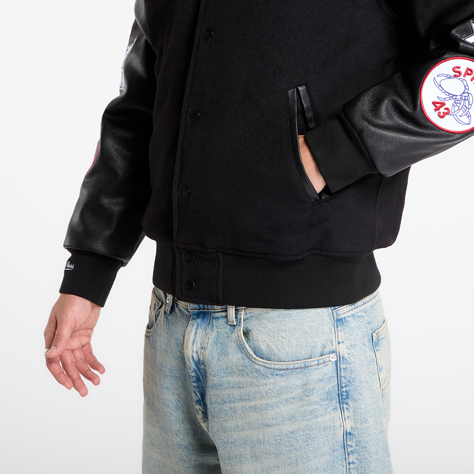 Ανδρικά σακάκια Mitchell & Ness NFL Blackout Collection Varsity Jacket New York Giants Black