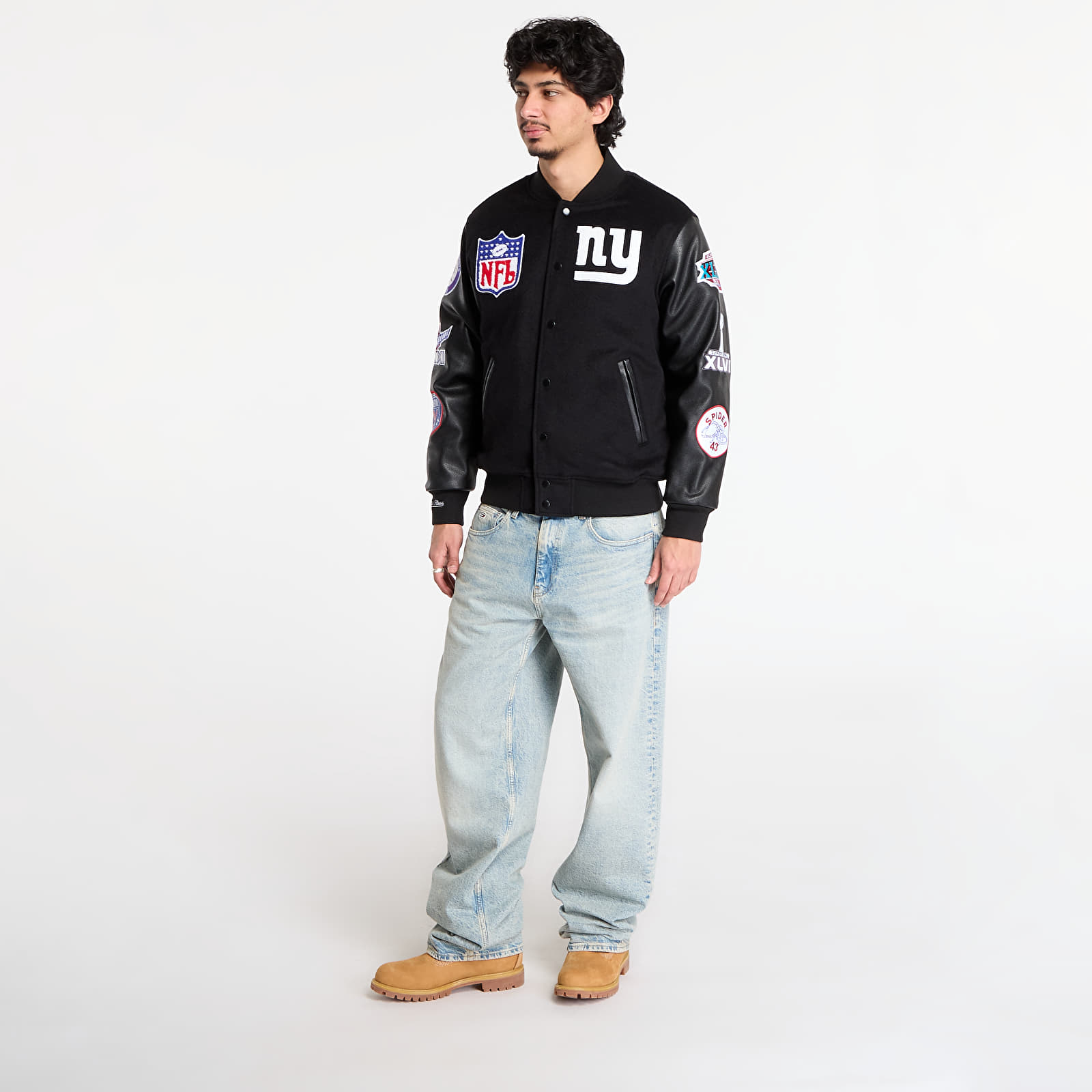 Ανδρικά σακάκια Mitchell & Ness NFL Blackout Collection Varsity Jacket New York Giants Black