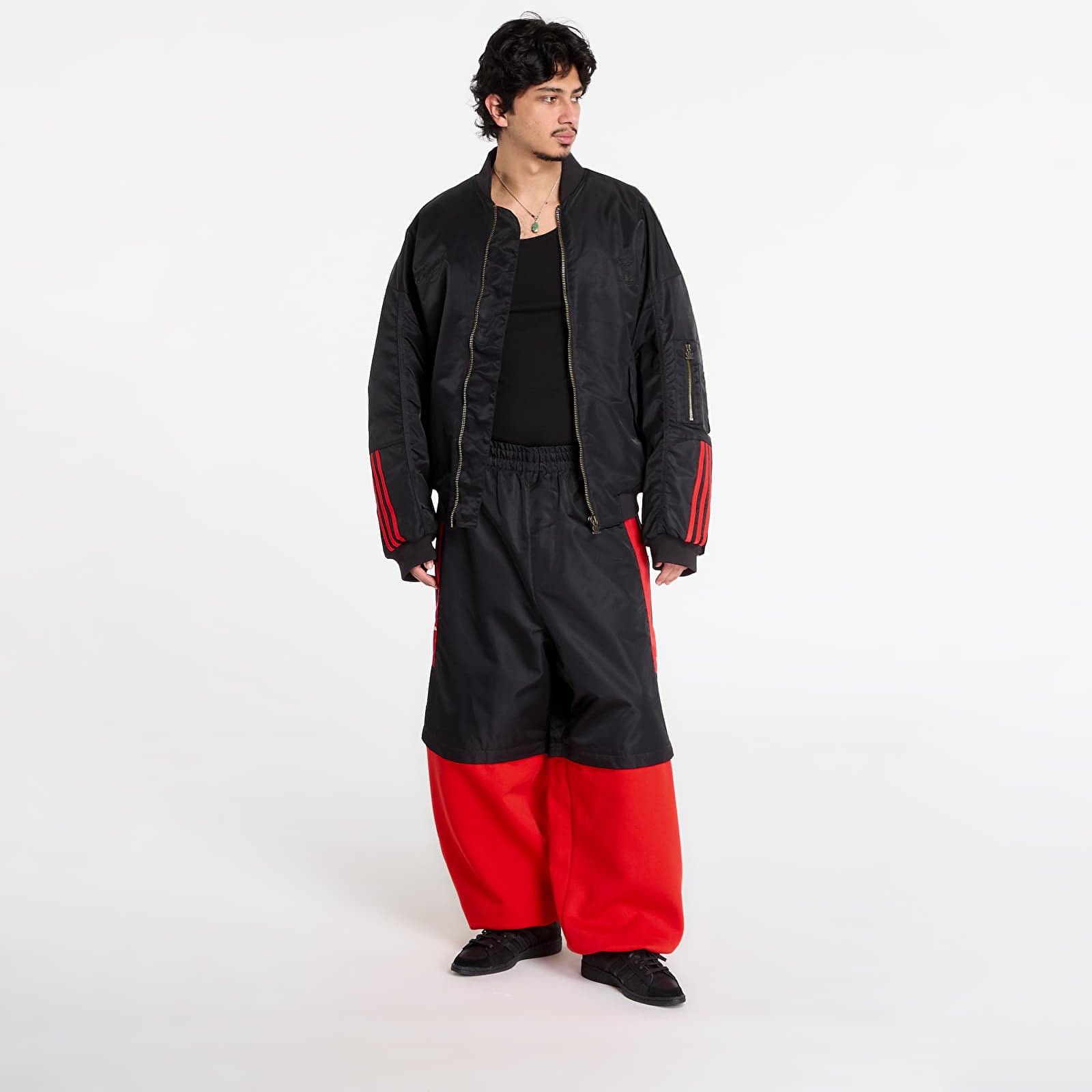 Hlače adidas x Willy Chavarria Fleece Track Pants Black/ Red
