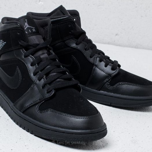 Men s shoes Air Jordan 1 Mid Black Dark Grey Black Footshop