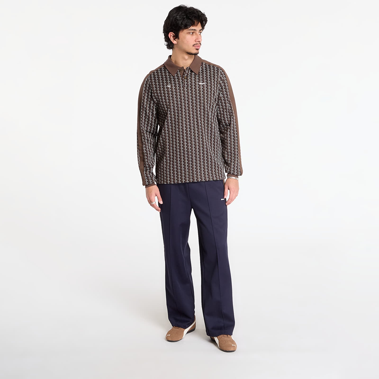 Majice i košulje Puma x JJJJOUND T7 Longsleeve Polo Chocolate