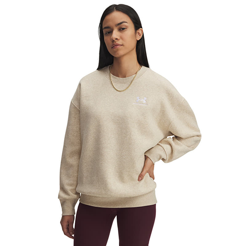 Kampsun Under Armour Icon Fleece Os Crew Brown