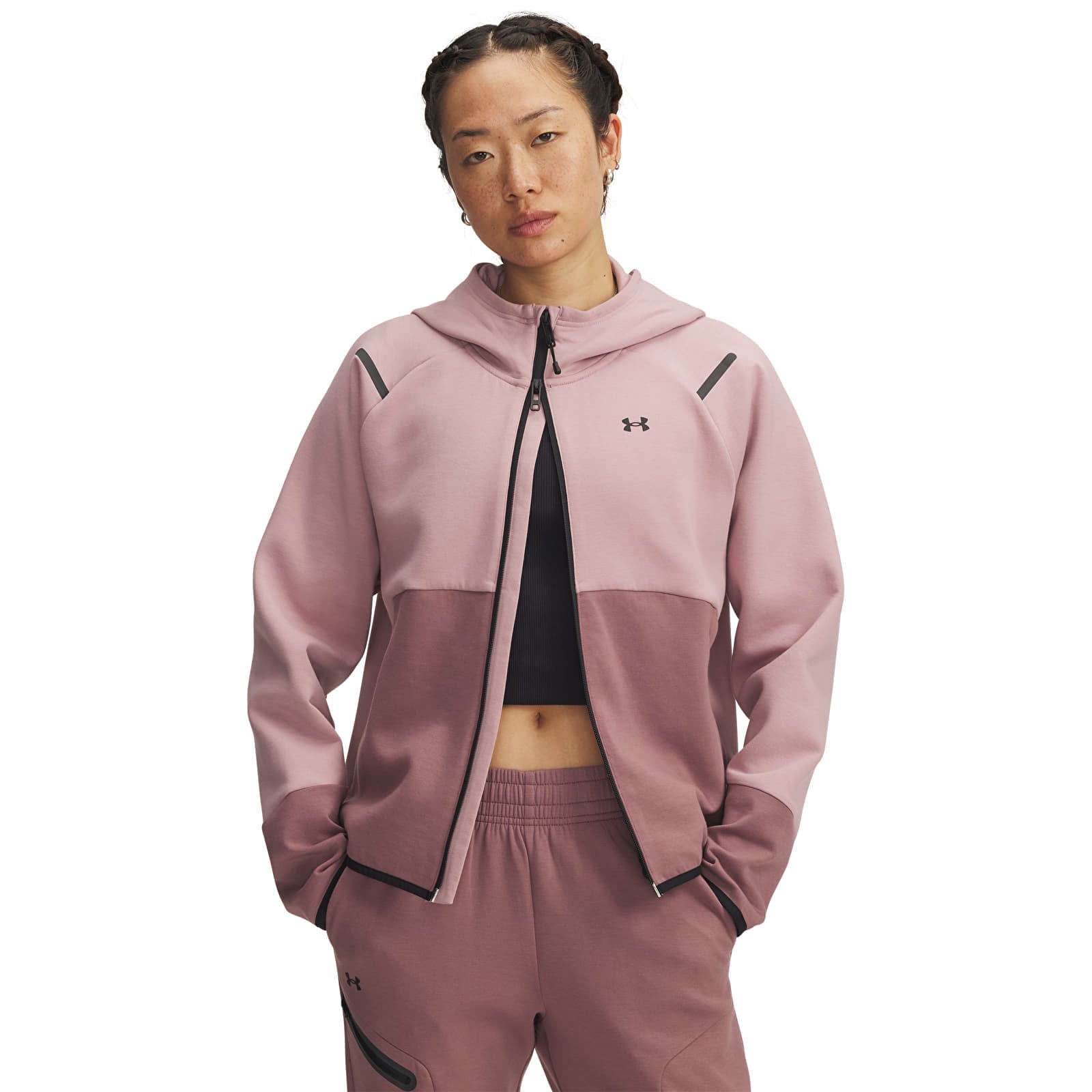 Sweatshirt Under Armour Unstoppable Fleece Fz Pink S