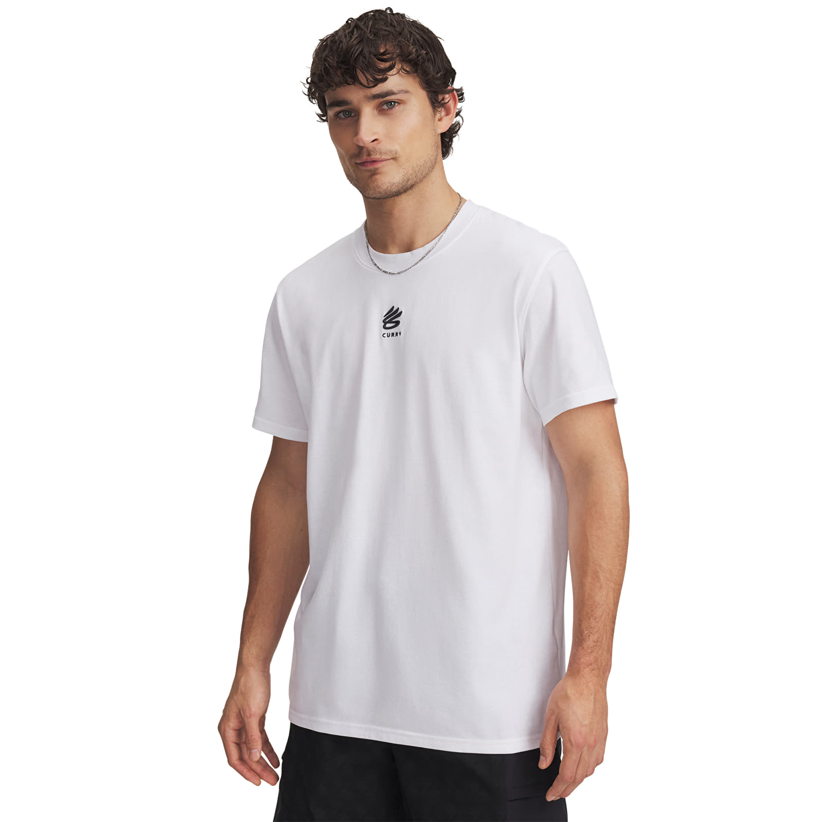 Pánská trička Under Armour Curry Hvyweight Logo Tee White