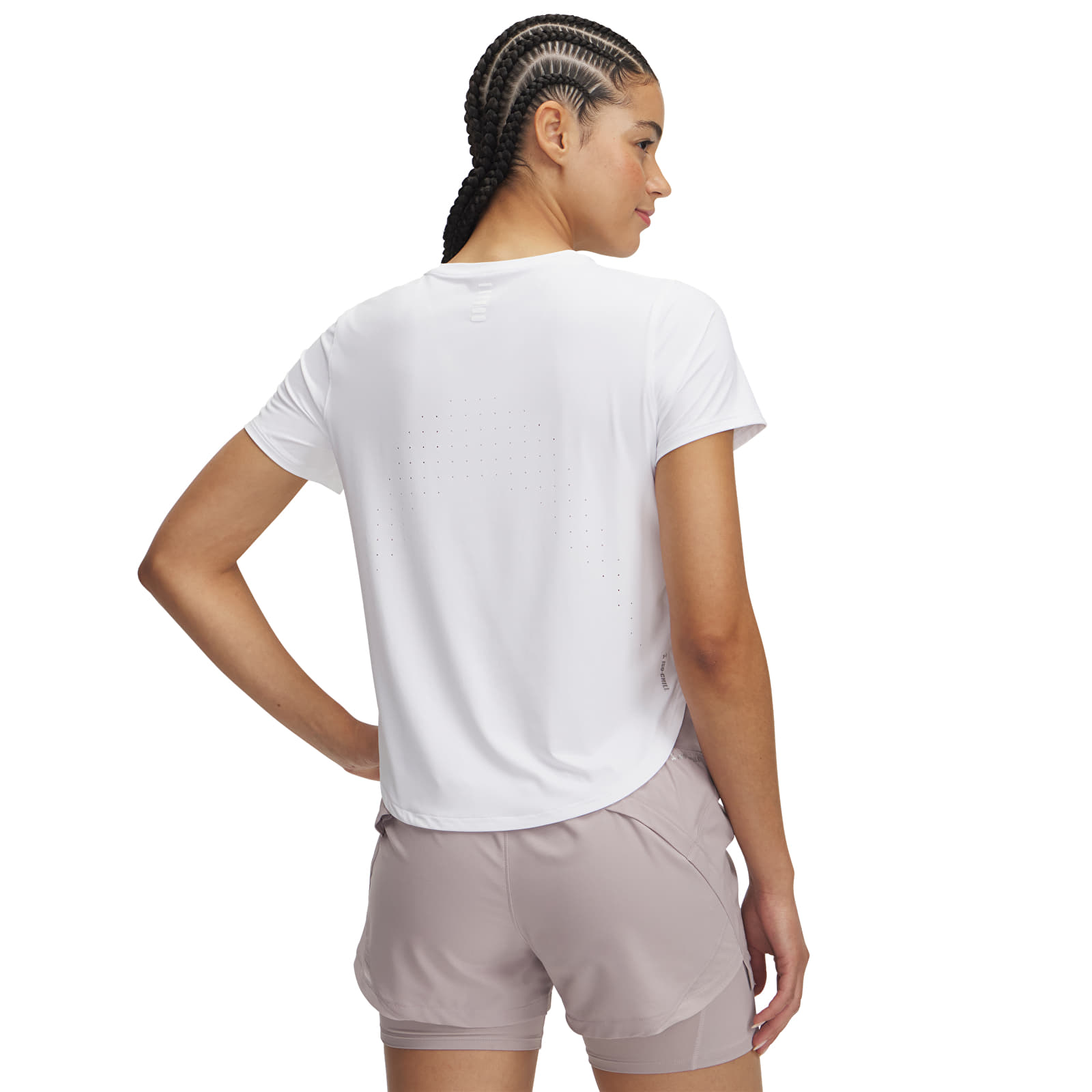 Damen T-Shirts Under Armour Launch Elite Shortsleeve White