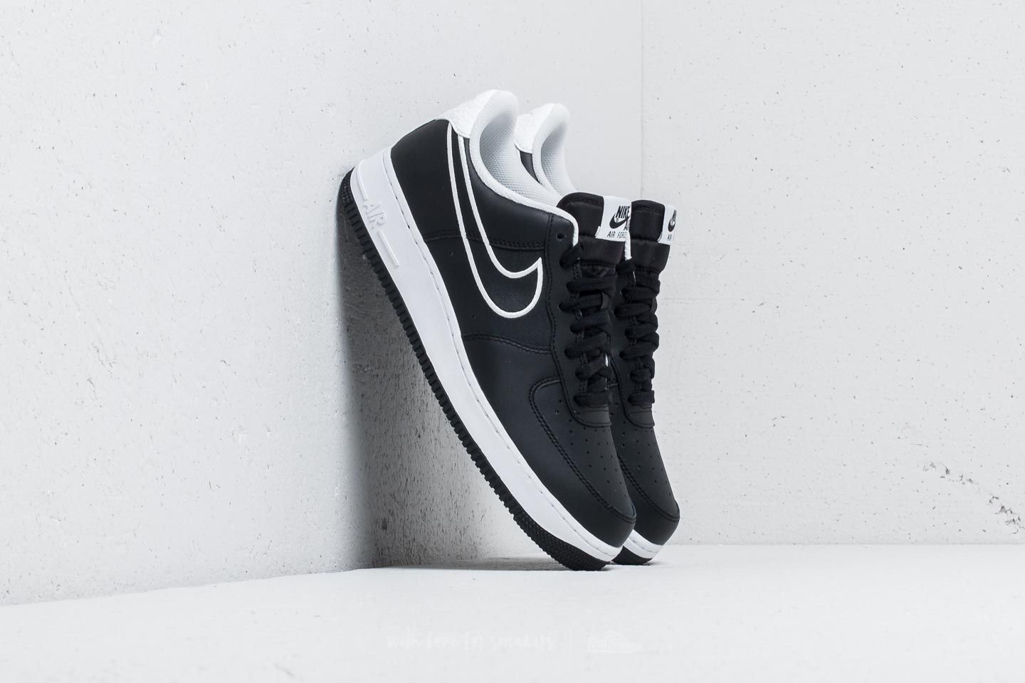 Black and white leather air force ones store