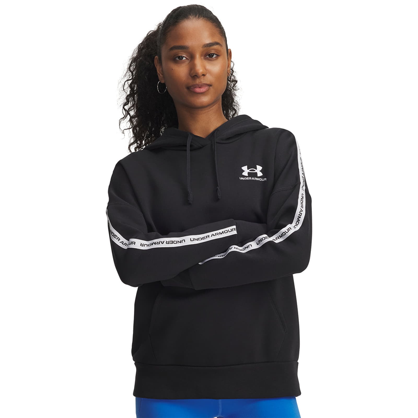 Sweatshirt Under Armour Icon Fleece Taped Hoodiey Black M