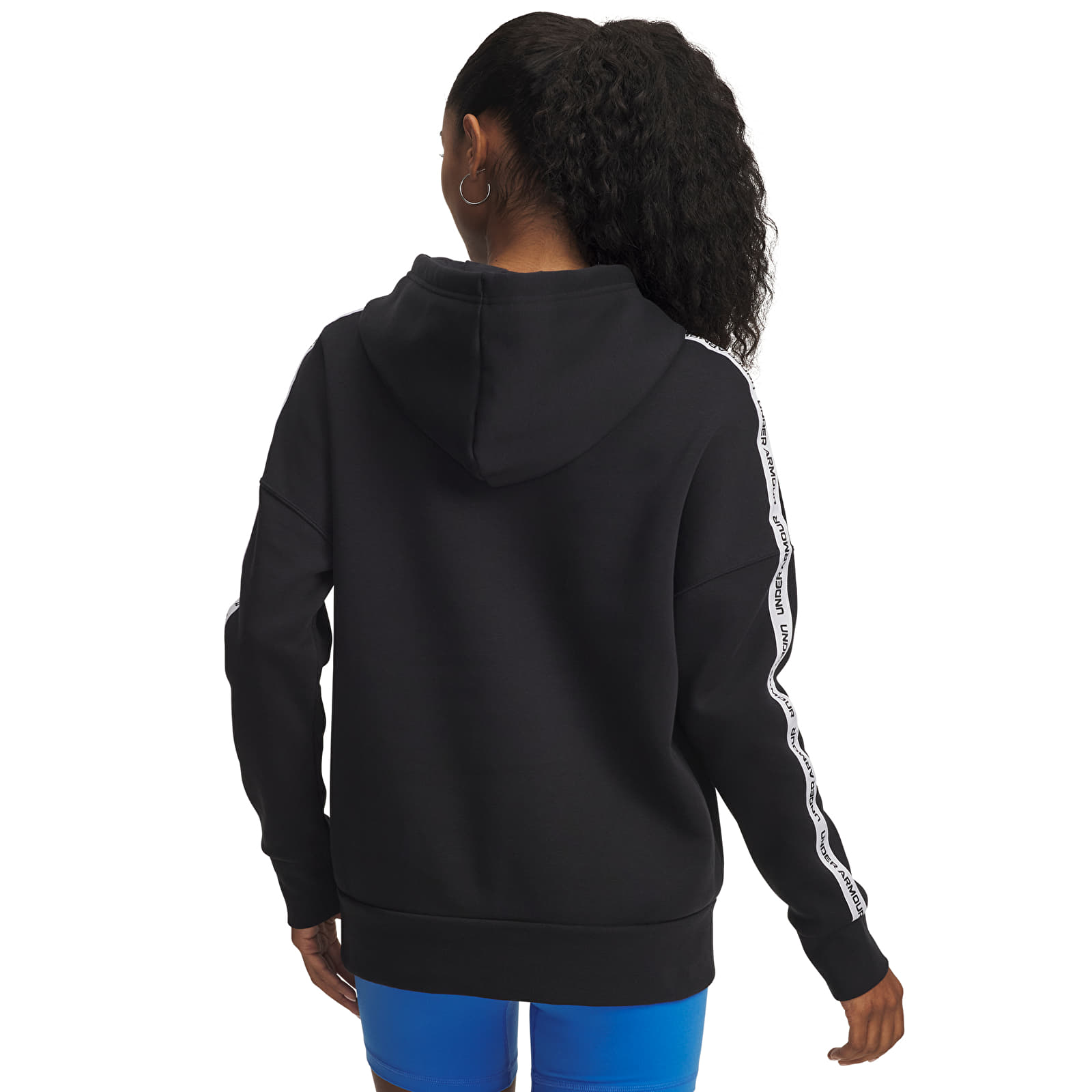 Dámské mikiny Under Armour Icon Fleece Taped Hoodiey Black
