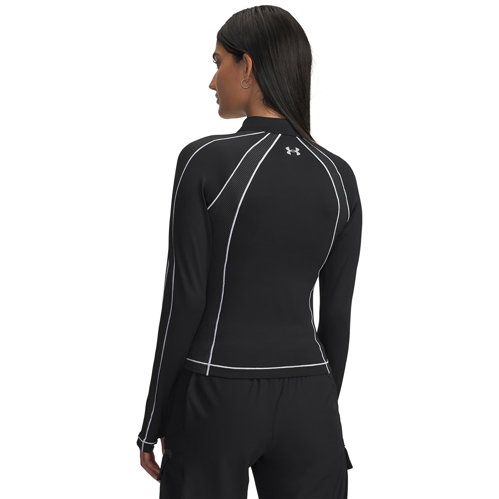 Hoodies für Frauen Under Armour Coldgear Textured 1/2 Zip Black