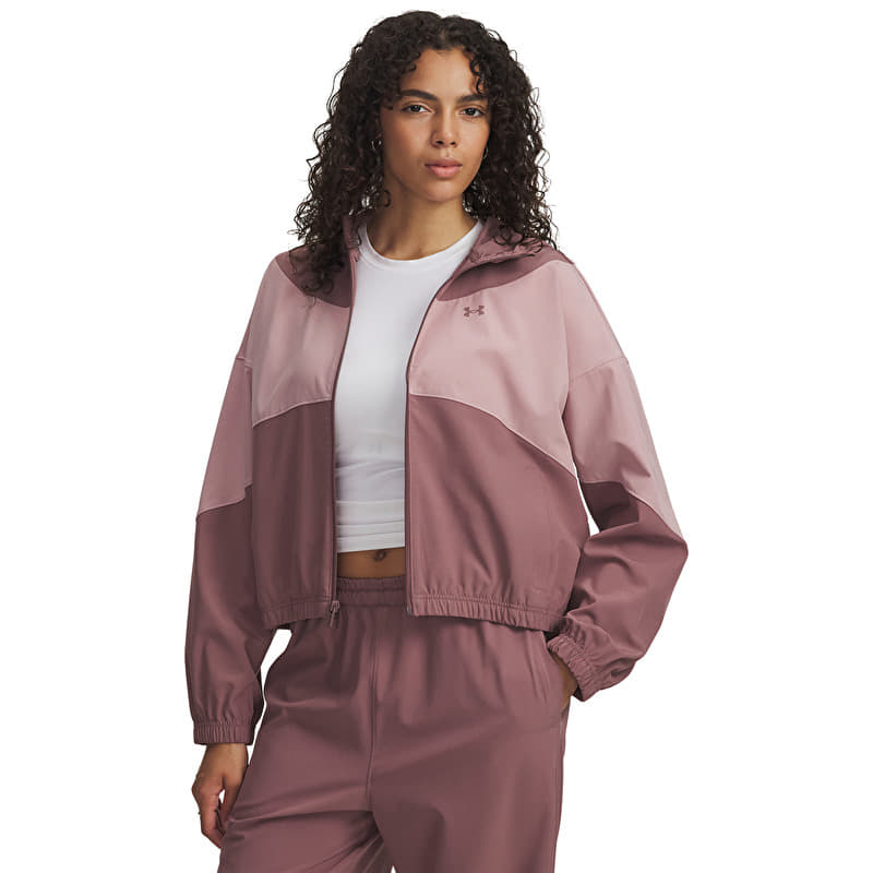 Sweatshirt Under Armour Rival Woven Jacket Hoodie Brown
