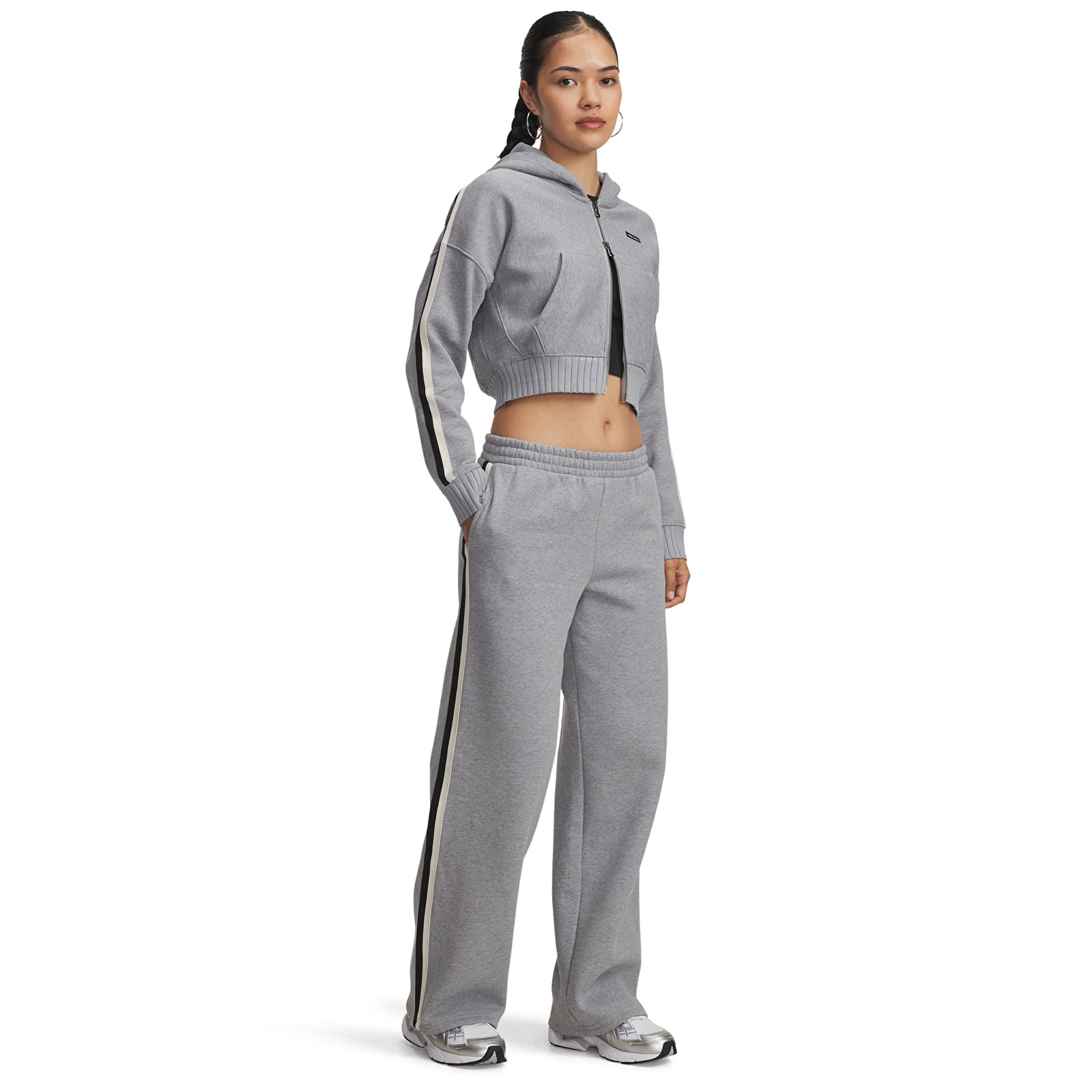 Ženske hlače Under Armour Icon Hwt Flc Puddle Pant Gray