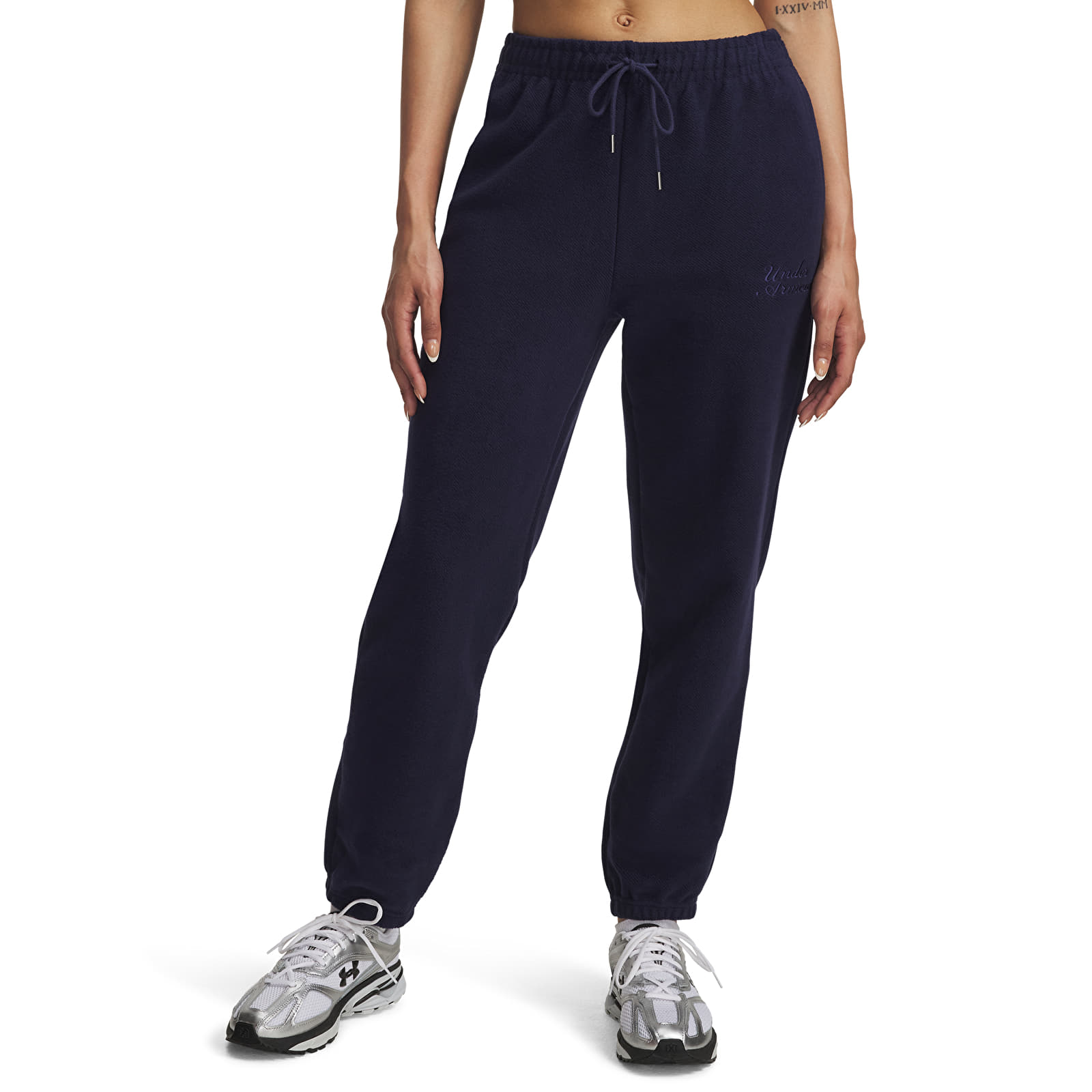 Pantaloni donna Under Armour Icon Terry Varsity Jogger Blue