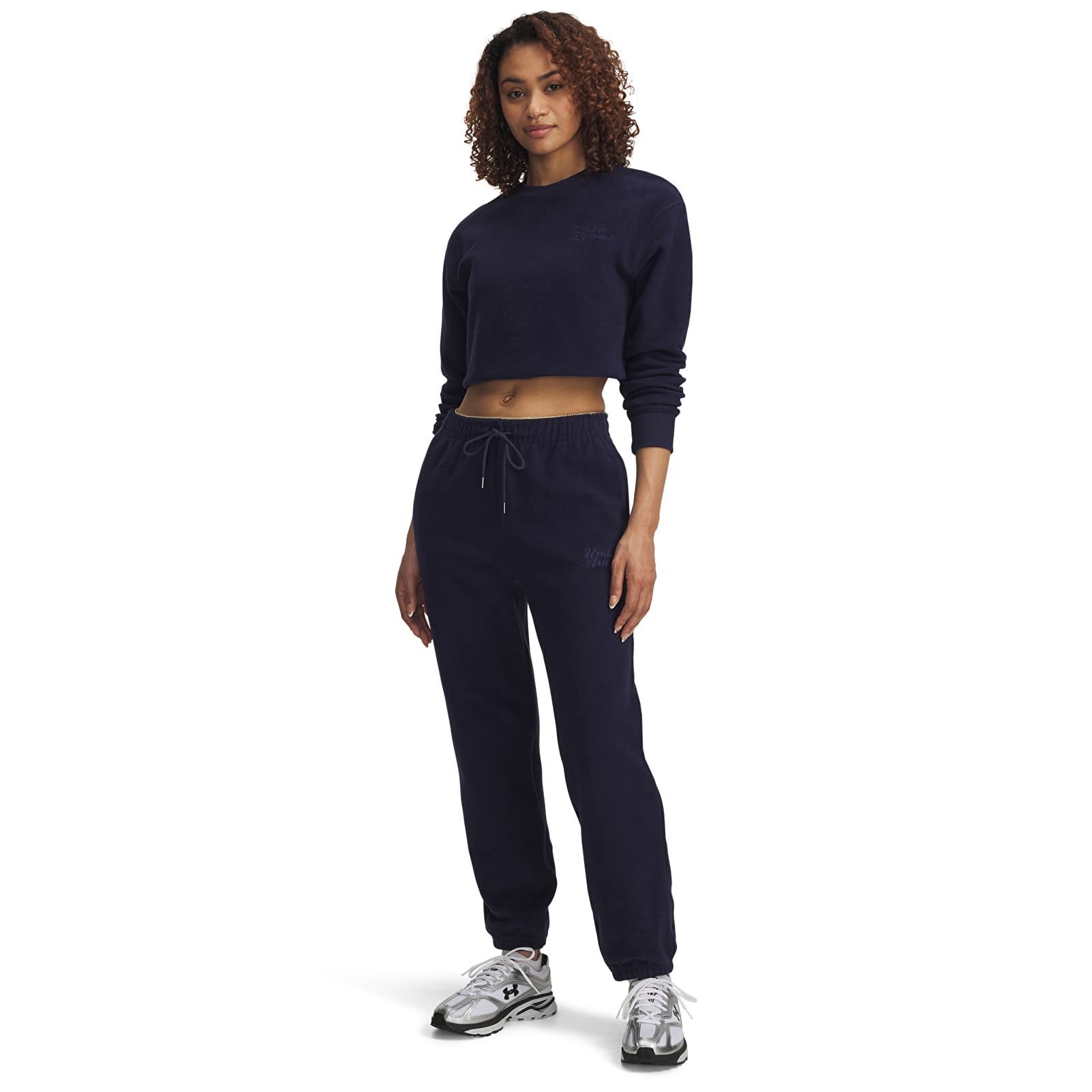 Pantaloni donna Under Armour Icon Terry Varsity Jogger Blue