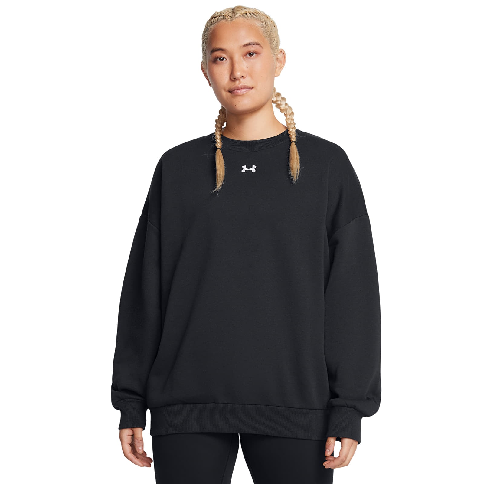 Hoodies für Frauen Under Armour Rival Fleece Os Crew Black