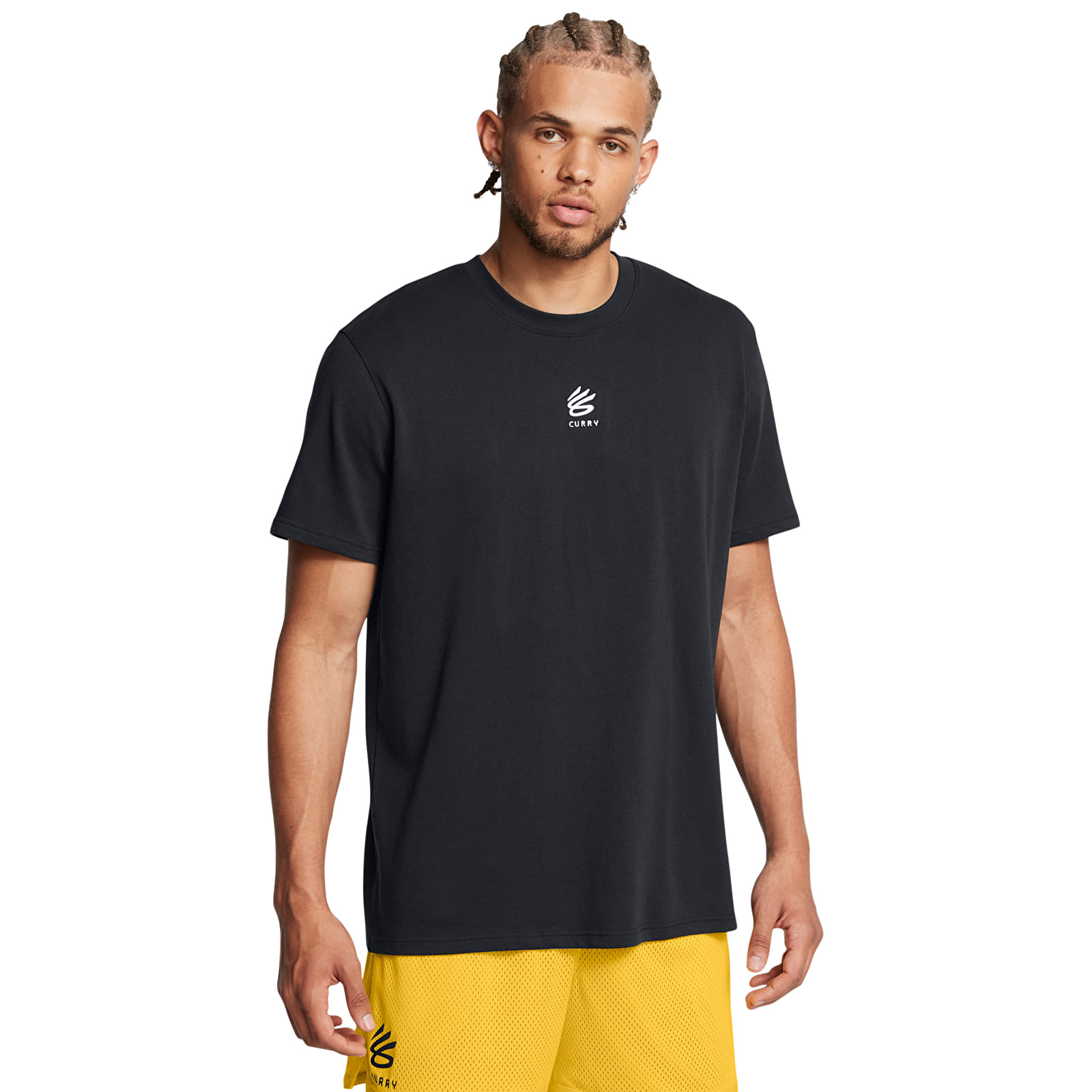 Pánske tričká Under Armour Curry Hvyweight Logo Tee Black
