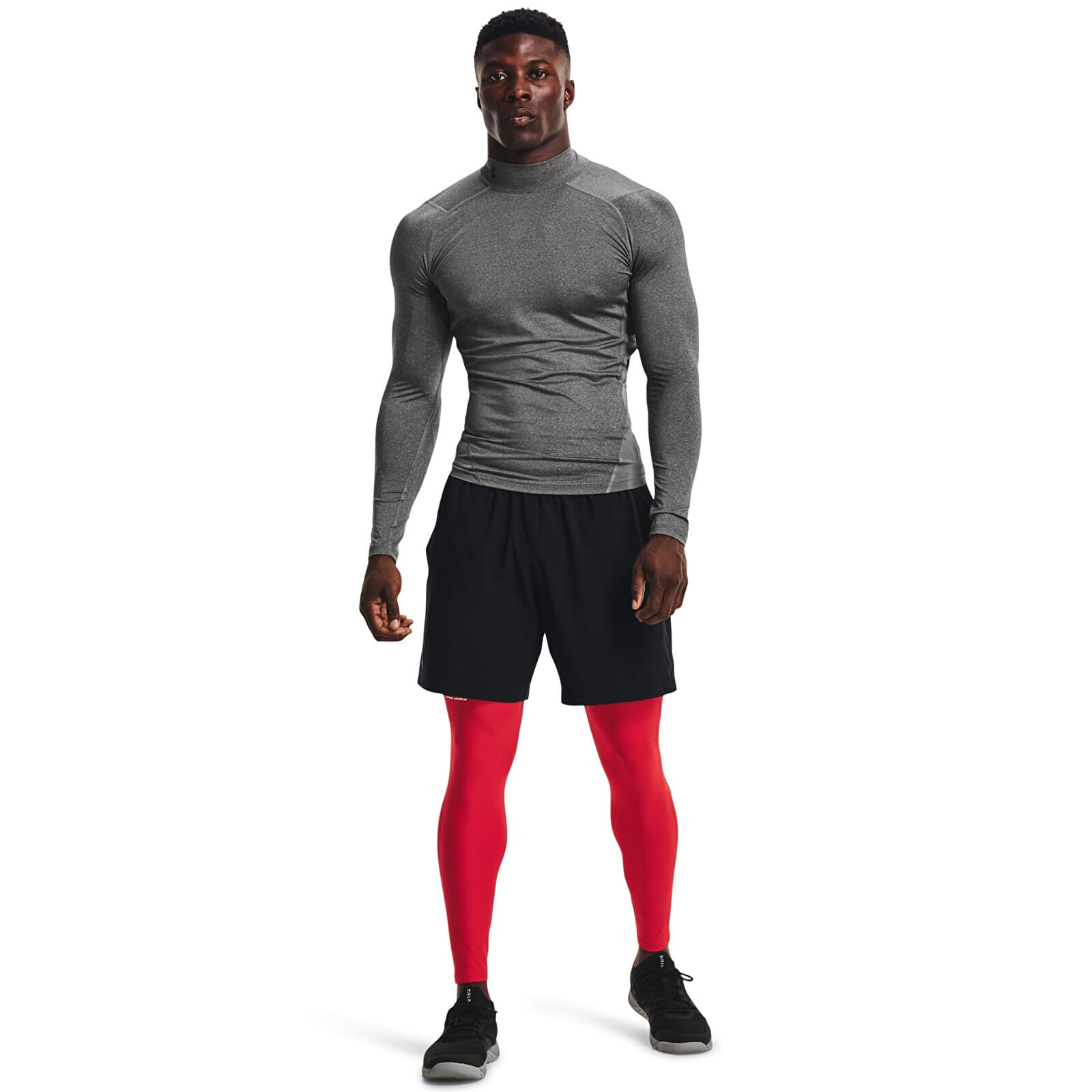   Μπλούζες Under Armour Hg Armour Comp Mock LS Carbon Heather/ Black