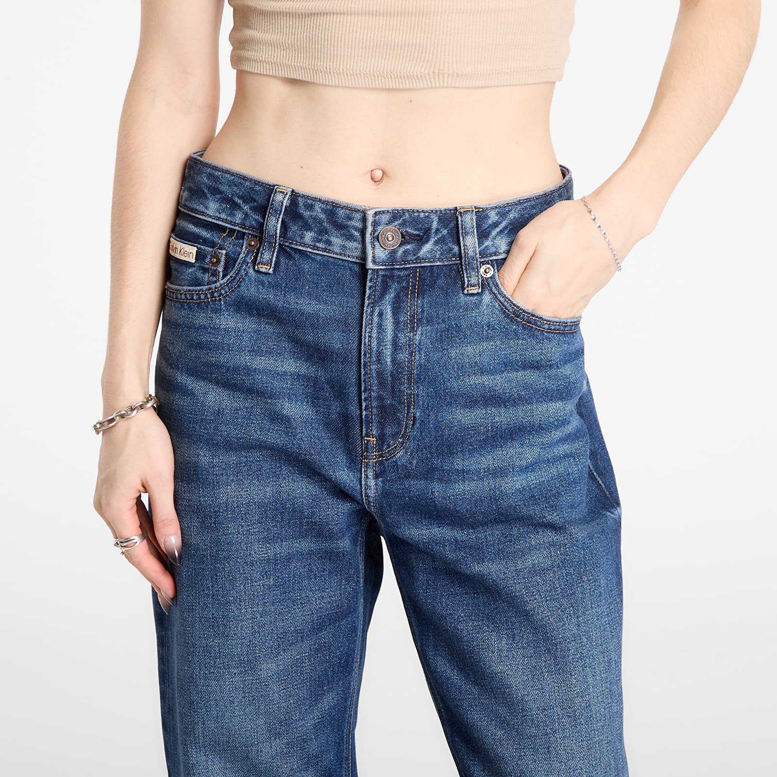 Jeans for kvinner Calvin Klein Jeans Signature 90S Straight Jeans Blue