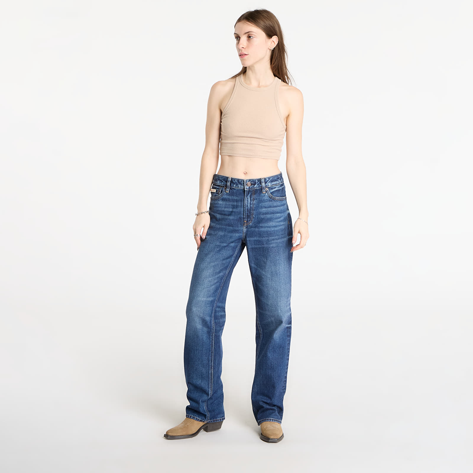 Jeans for kvinner Calvin Klein Jeans Signature 90S Straight Jeans Blue