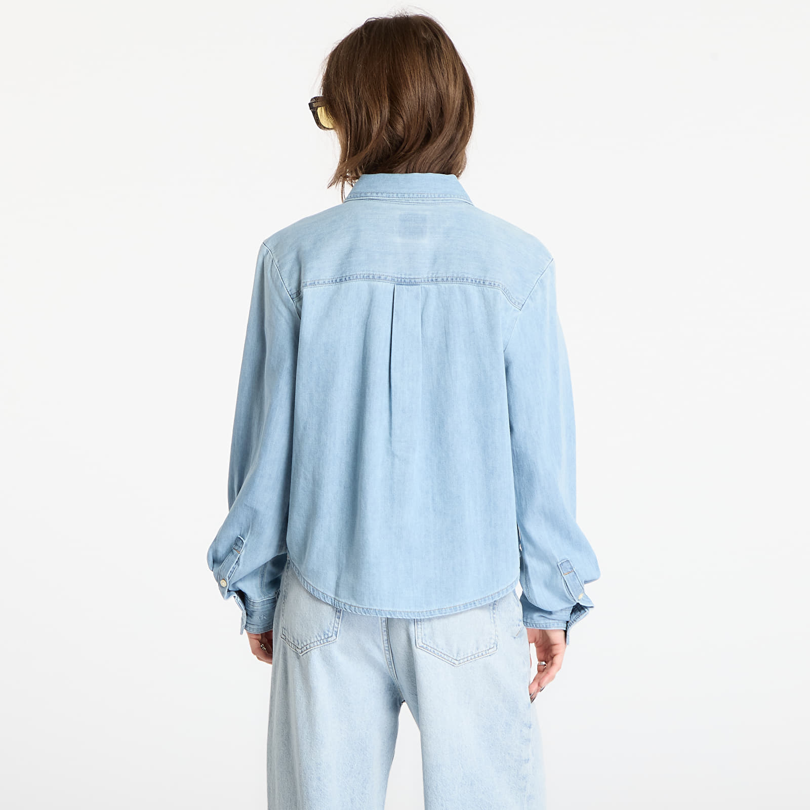Blusen Calvin Klein Jeans Cropped Ls Shirt Blue