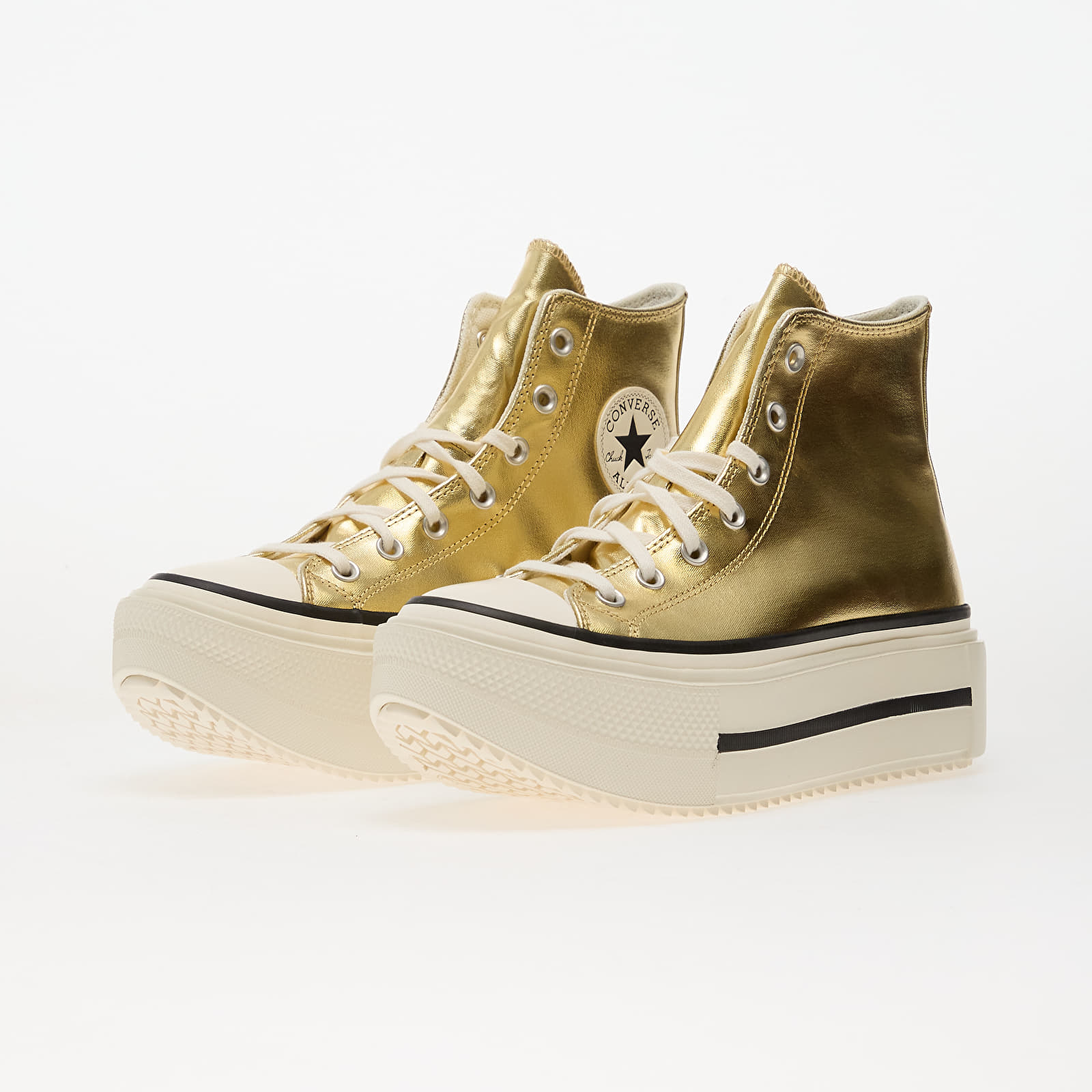 Sapatos de homem Converse Chuck Taylor All Star Lift Double Stack Metallic Gold/ Egret/ Black