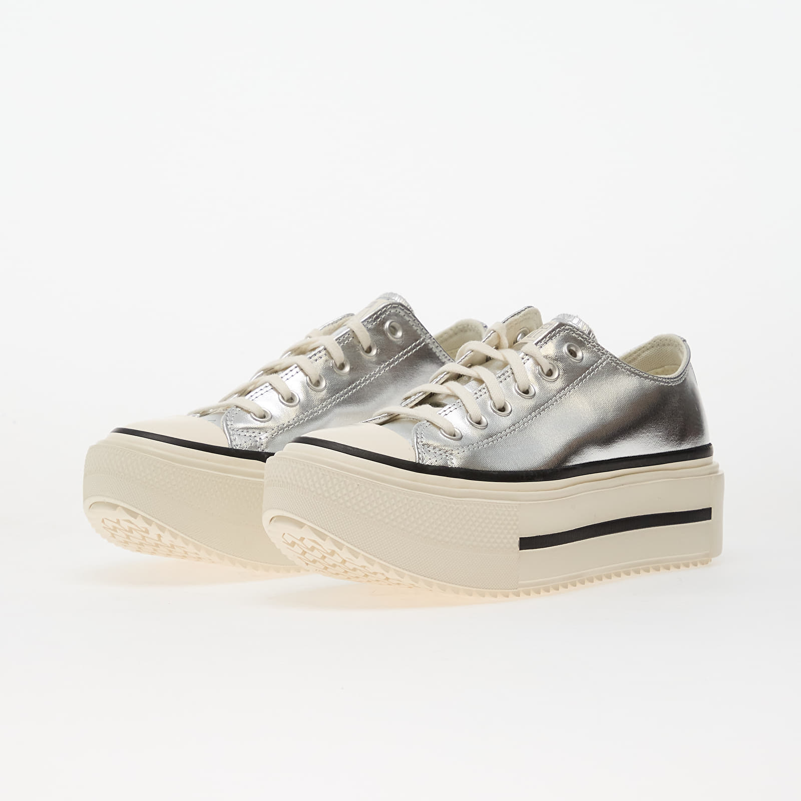 Sapatos de homem Converse Chuck Taylor All Star Lift Double Stack Silver/ Egret/ Black