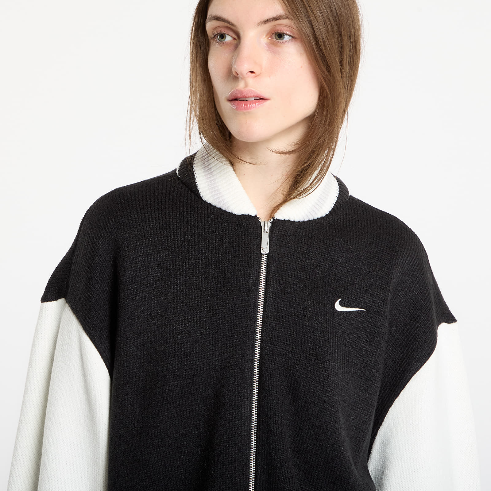 Gensere for kvinner Nike Sportswear Women's Cardigan Black/ Sail/ Vast Grey/ Sail