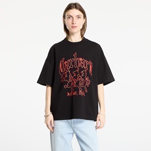 T-shirt Carhartt WIP S/S Hackwork T-Shirt UNISEX Black Heavy Stone Wash