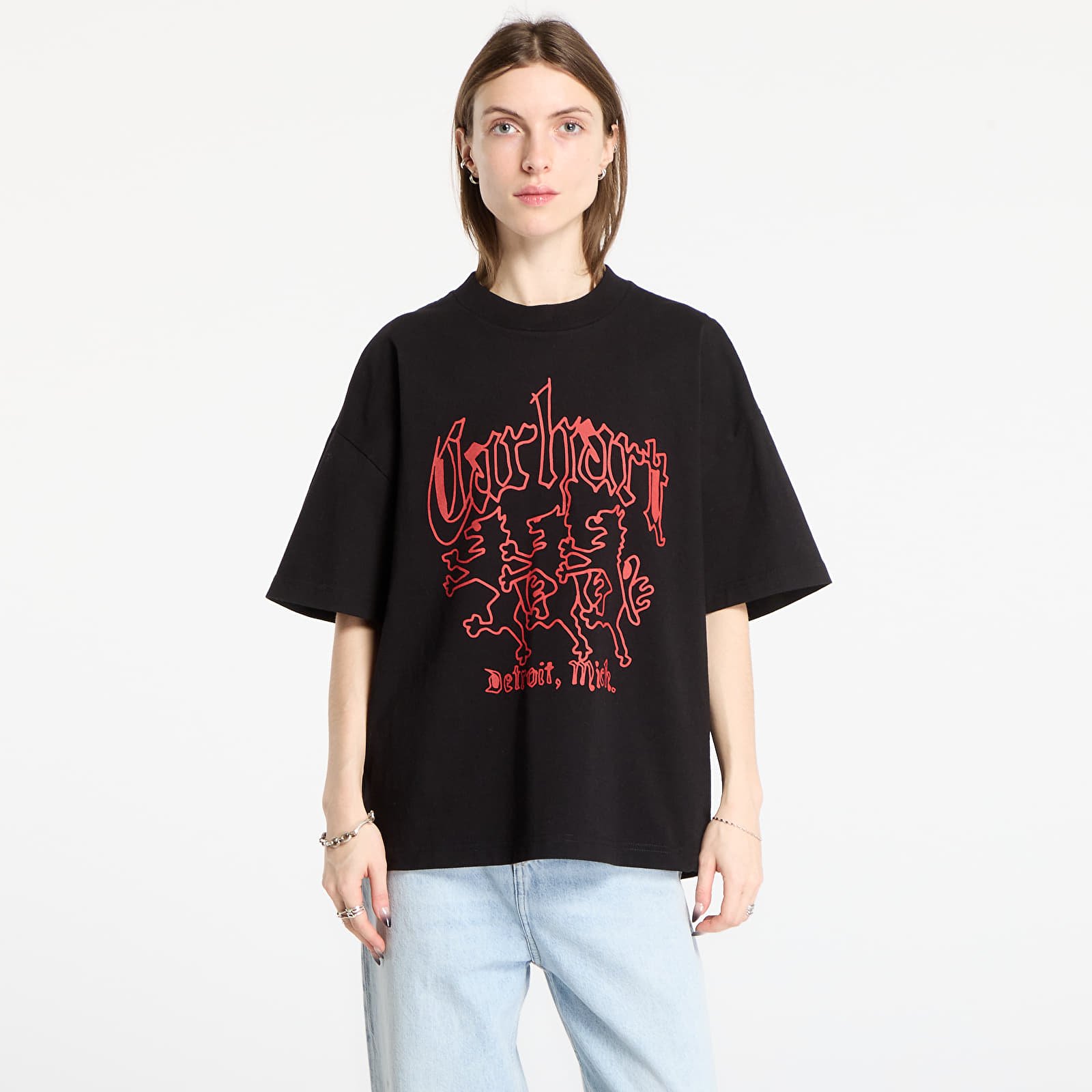 Men's T-shirts Carhartt WIP S/S Hackwork T-Shirt UNISEX Black Heavy Stone Wash