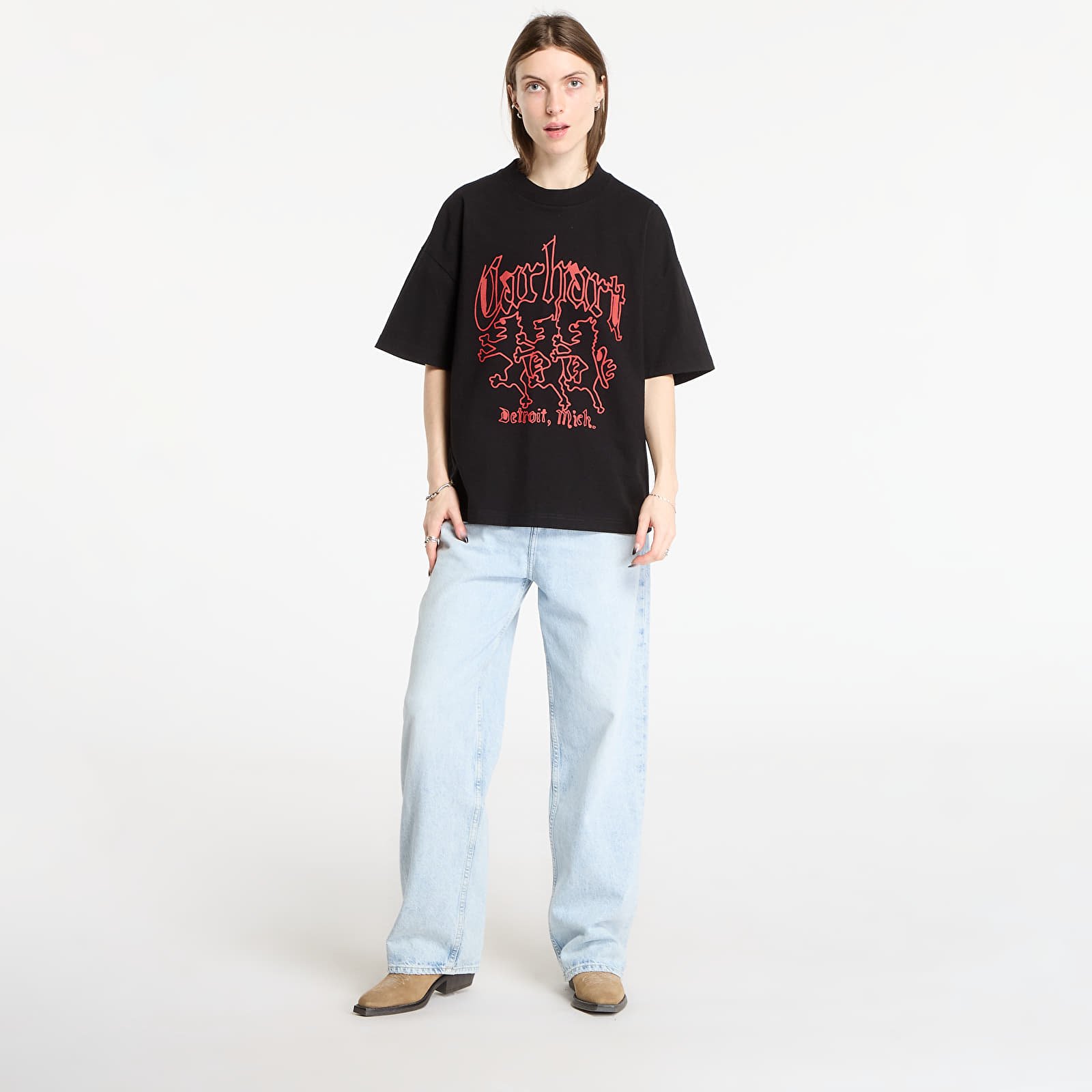 Men's T-shirts Carhartt WIP S/S Hackwork T-Shirt UNISEX Black Heavy Stone Wash