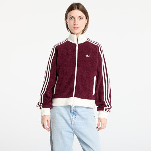 Mikina adidas Velour Knit Track Top Maroon