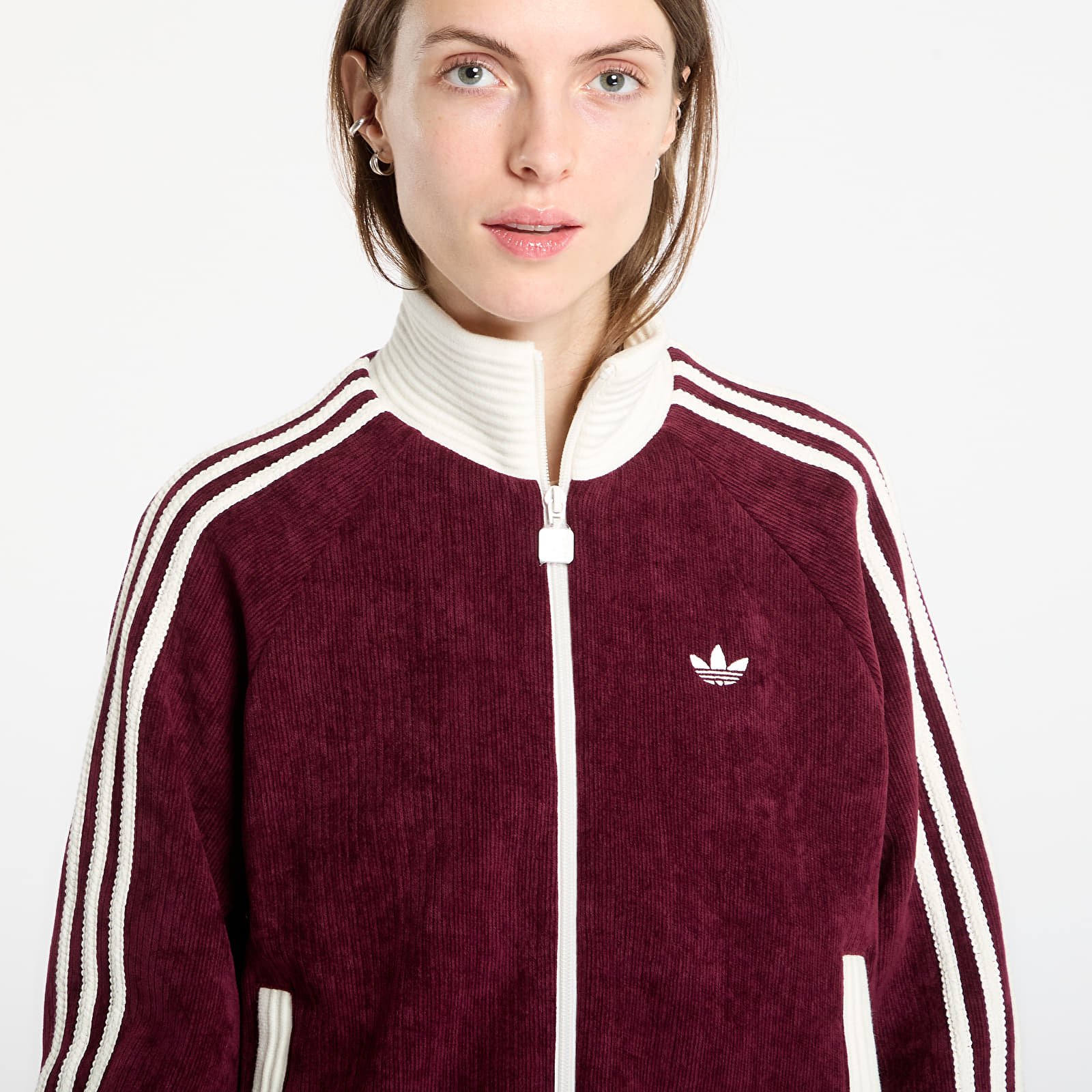 Mikiny adidas Velour Knit Track Top Maroon
