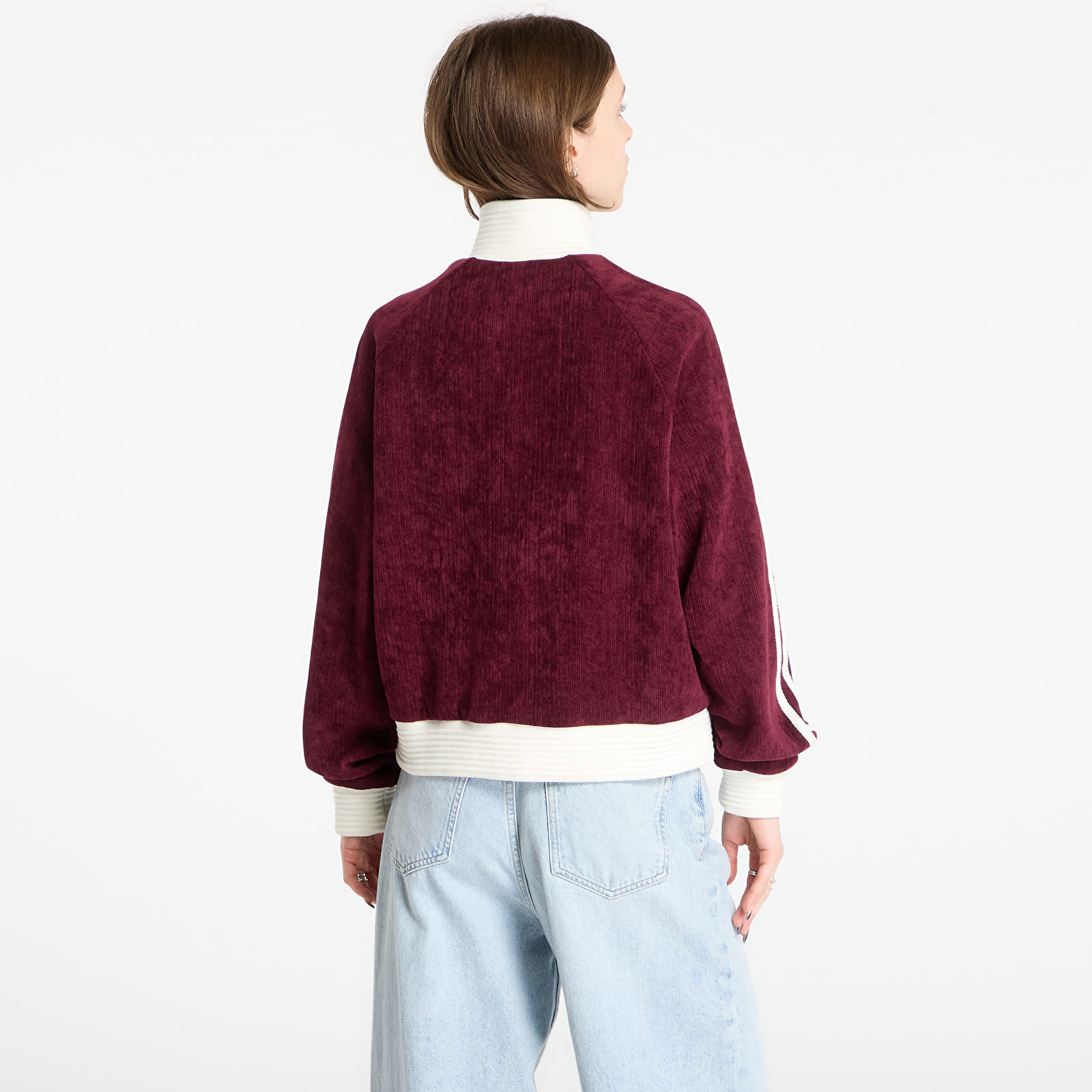 Mikiny adidas Velour Knit Track Top Maroon
