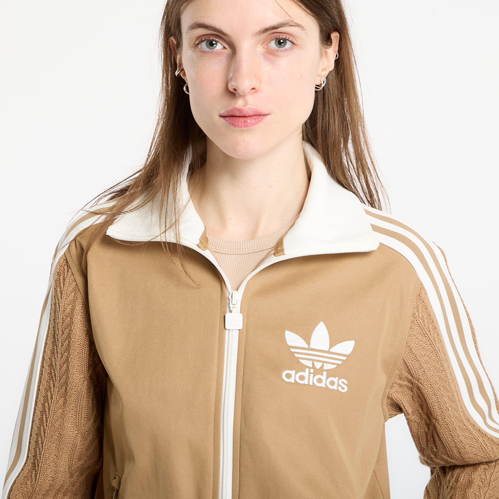 Mikiny adidas Knit Classic Track Top Cardboard