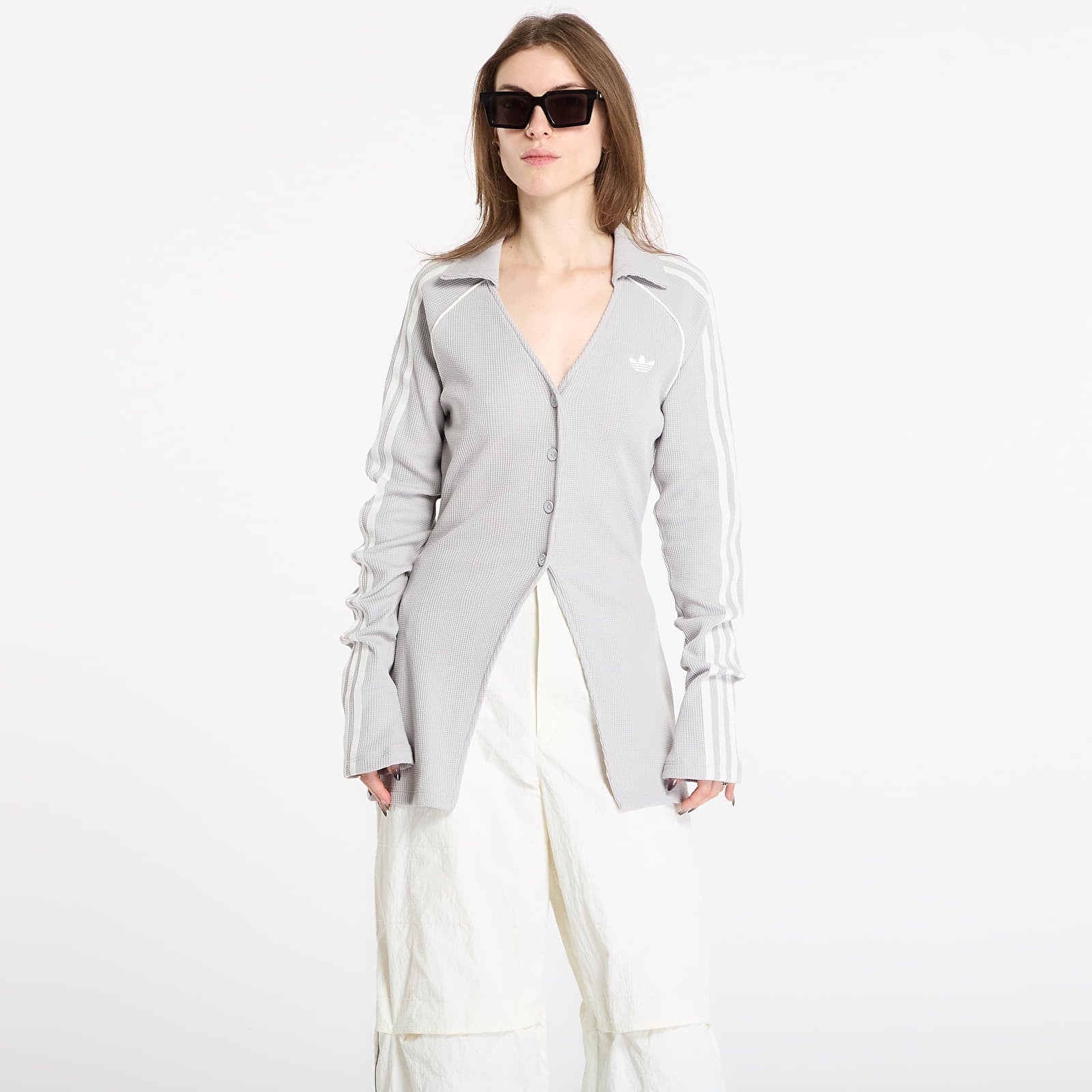 adidas Button Down Top Grey Two XS