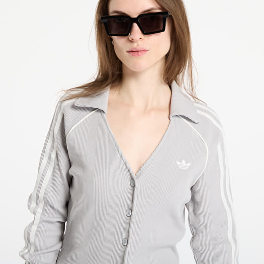 adidas Button Down Waffle Long-Sleeve Top Grey Two | Footshop