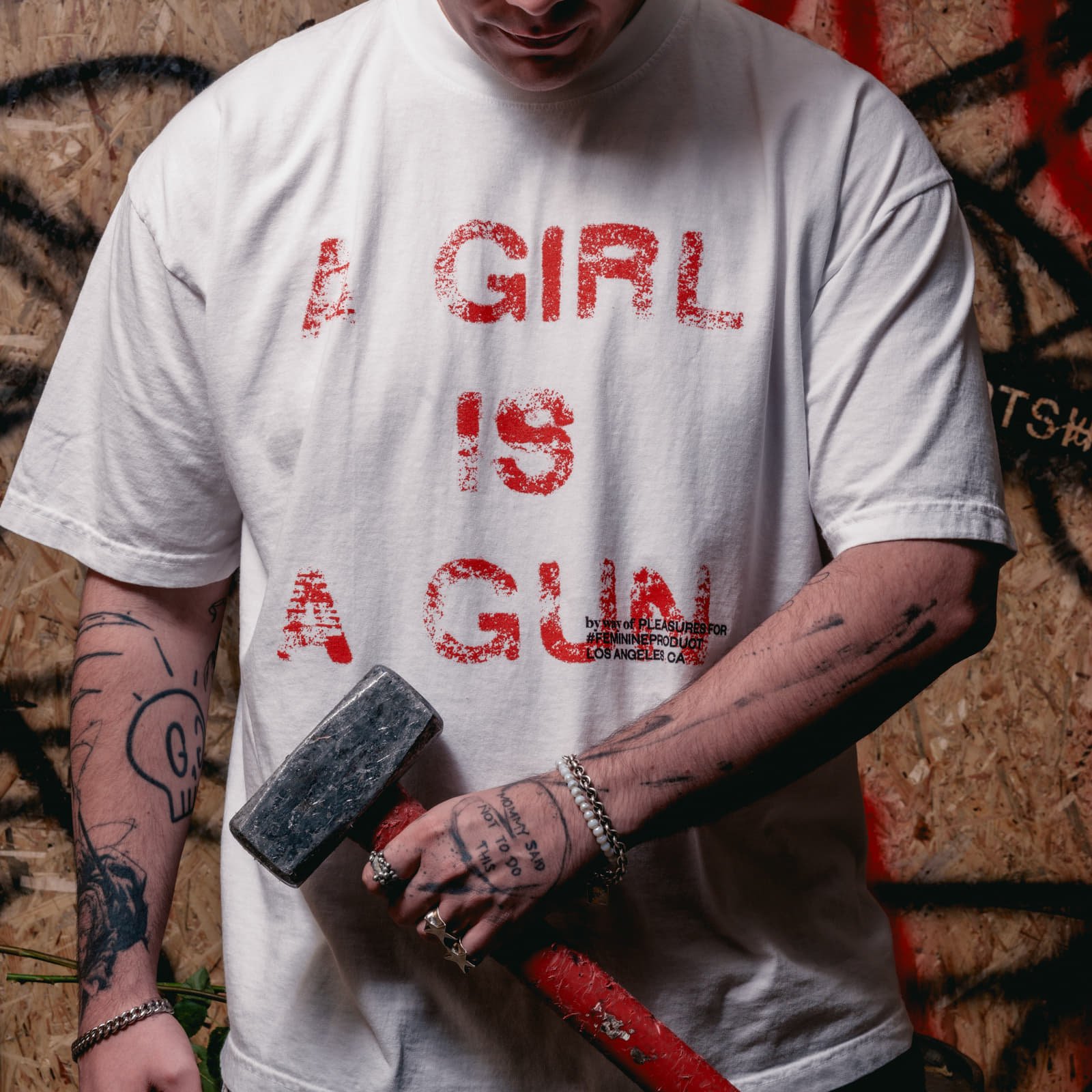 T-shirts PLEASURES x FOOTSHOP EXCLUSIVE - G.I.A.G. T-Shirt White