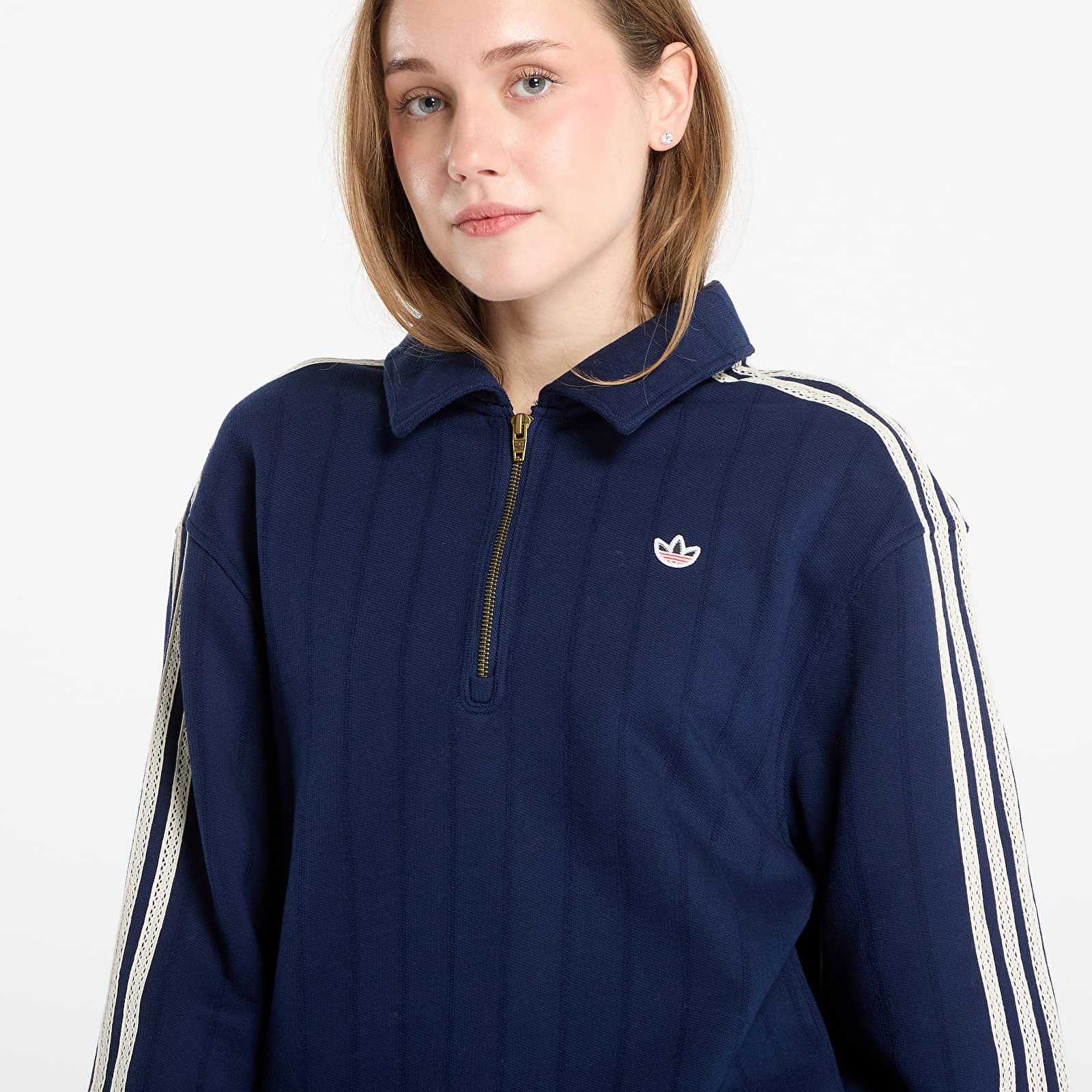 Mikiny adidas x Clot 1/4 Zip UNISEX Night Indigo