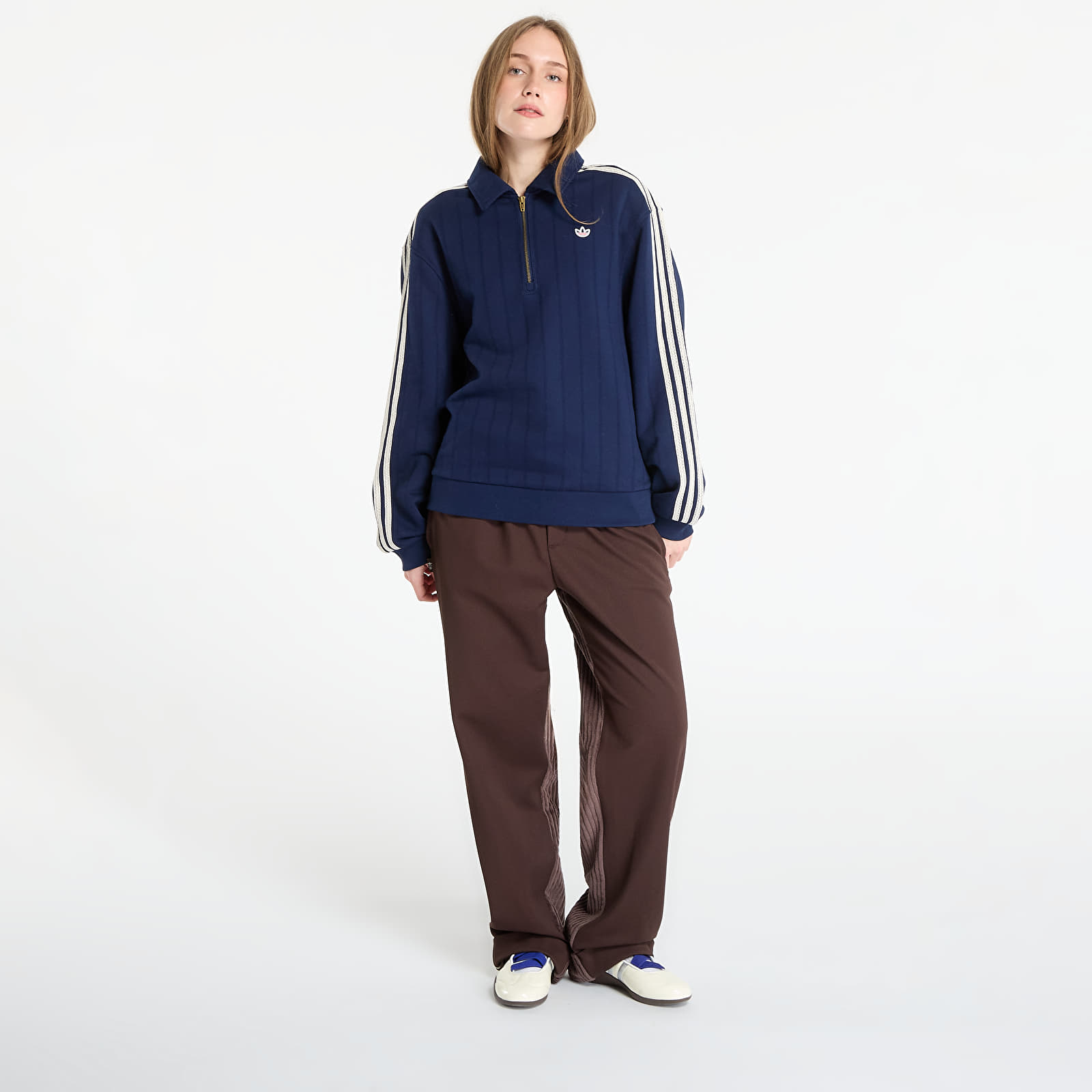 Mikiny adidas x Clot 1/4 Zip UNISEX Night Indigo