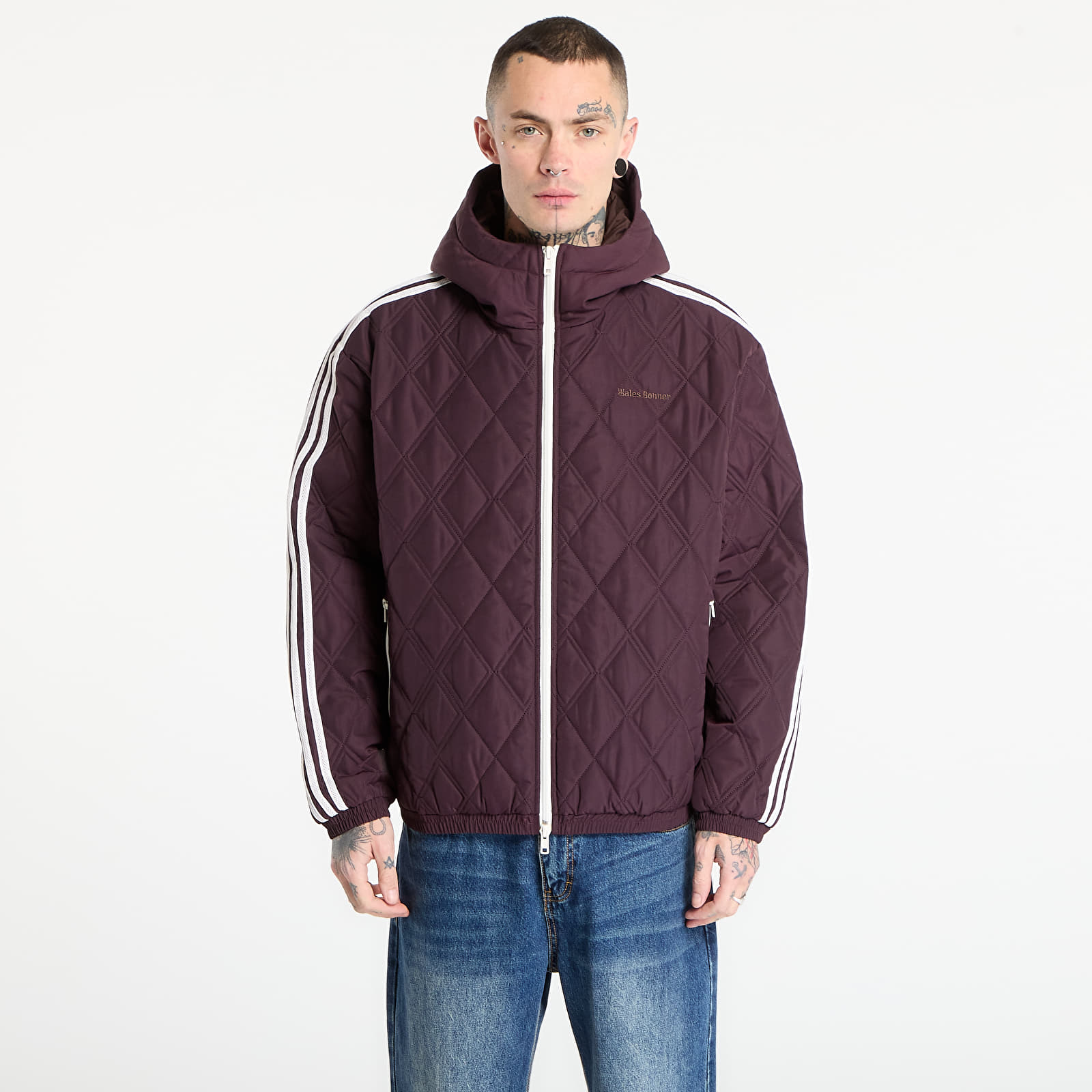 Jakas adidas x Wales Bonner Quilted Jacket Shadow Maroon/ Yellow