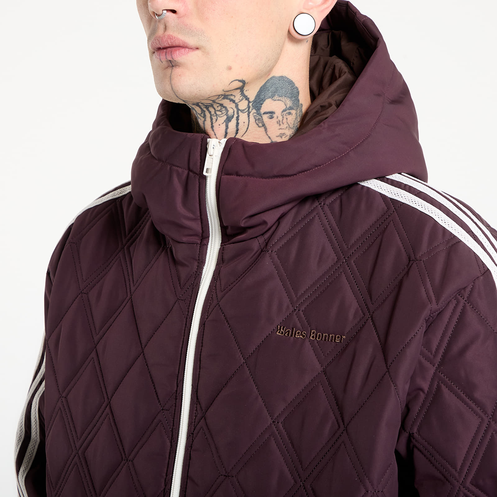 Jakas adidas x Wales Bonner Quilted Jacket Shadow Maroon/ Yellow