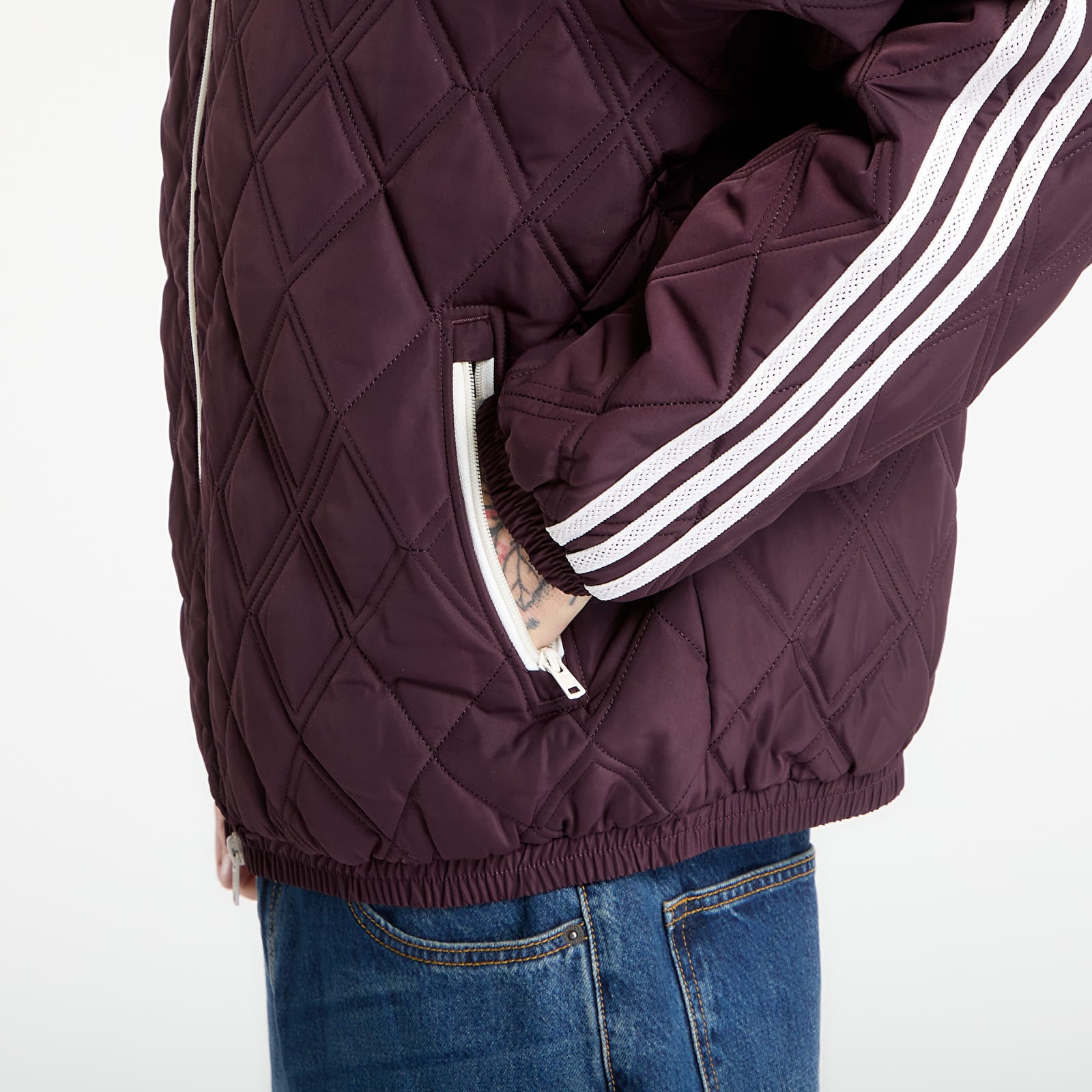 Jakas adidas x Wales Bonner Quilted Jacket Shadow Maroon/ Yellow