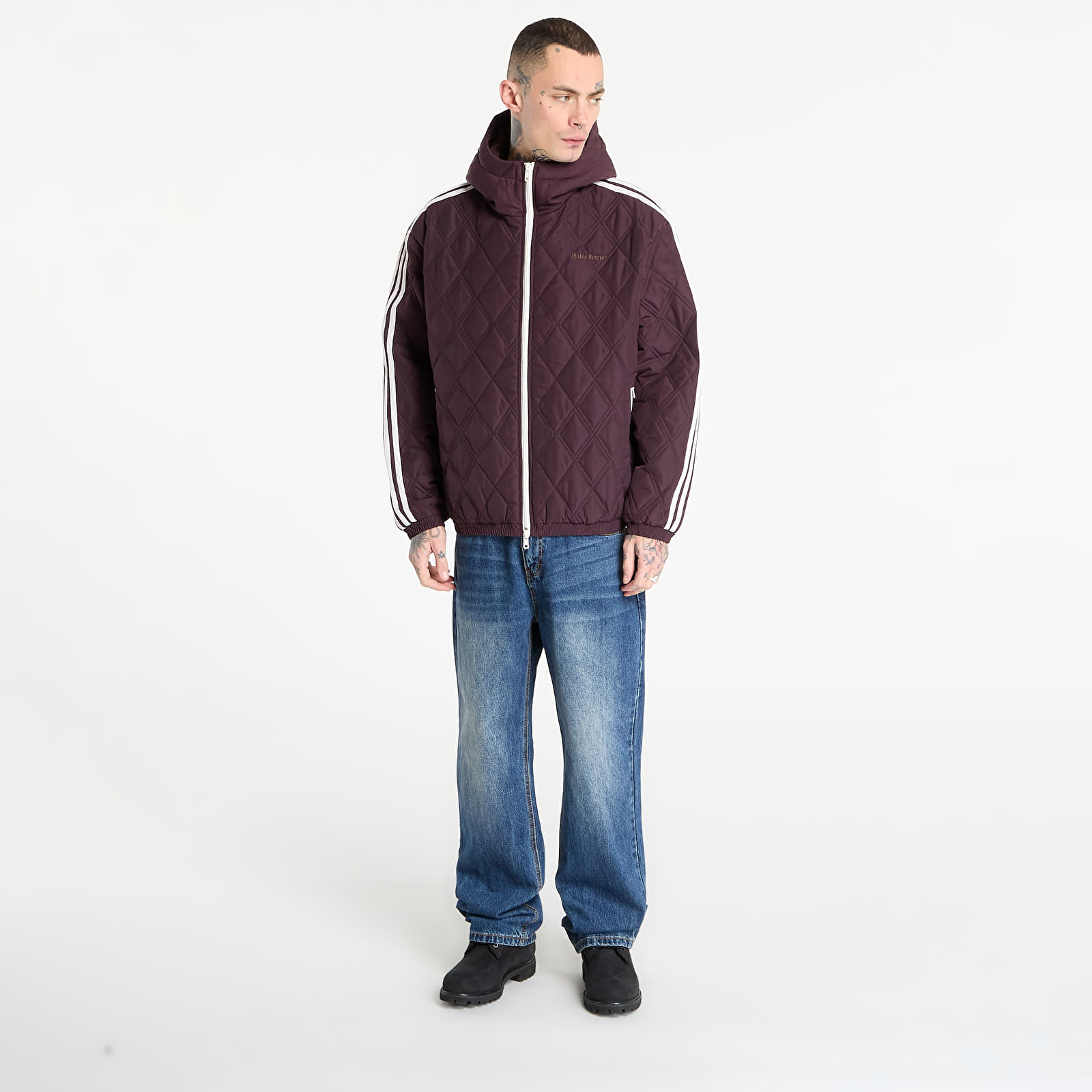 Jakas adidas x Wales Bonner Quilted Jacket Shadow Maroon/ Yellow