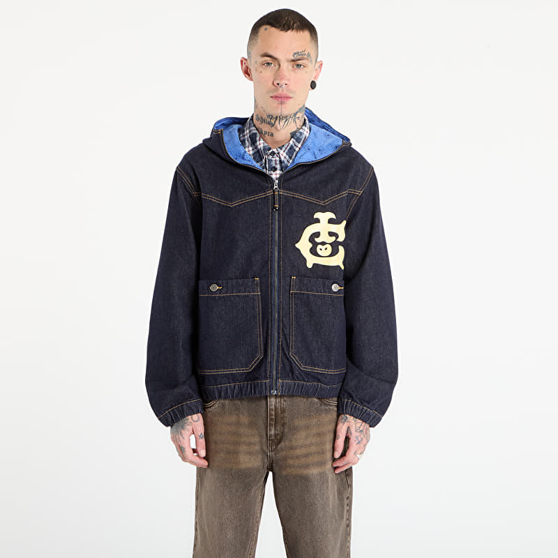 Billionaire Boys Club Icecream Western Panelled Zip Through Denim Jacket Indigo